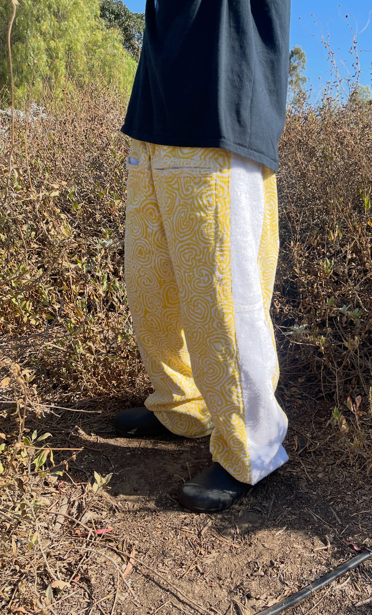 Bluesin’s “Pratesi” Vintage Abstract Swirl Towel Pants