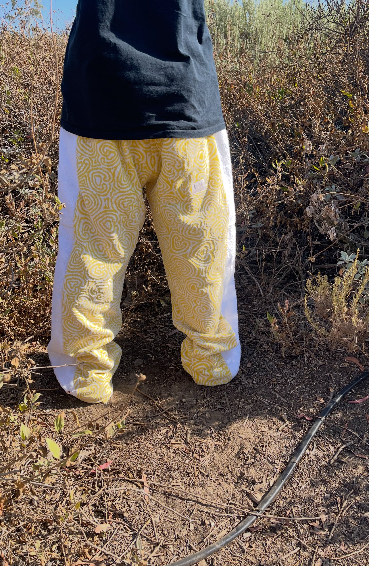 Bluesin’s “Pratesi” Vintage Abstract Swirl Towel Pants