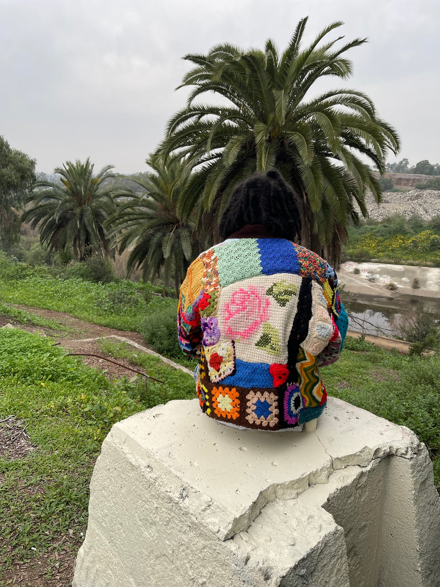 Bluesin’s “The Scrambled Bloom” Patchwork Crochet Work Jacket