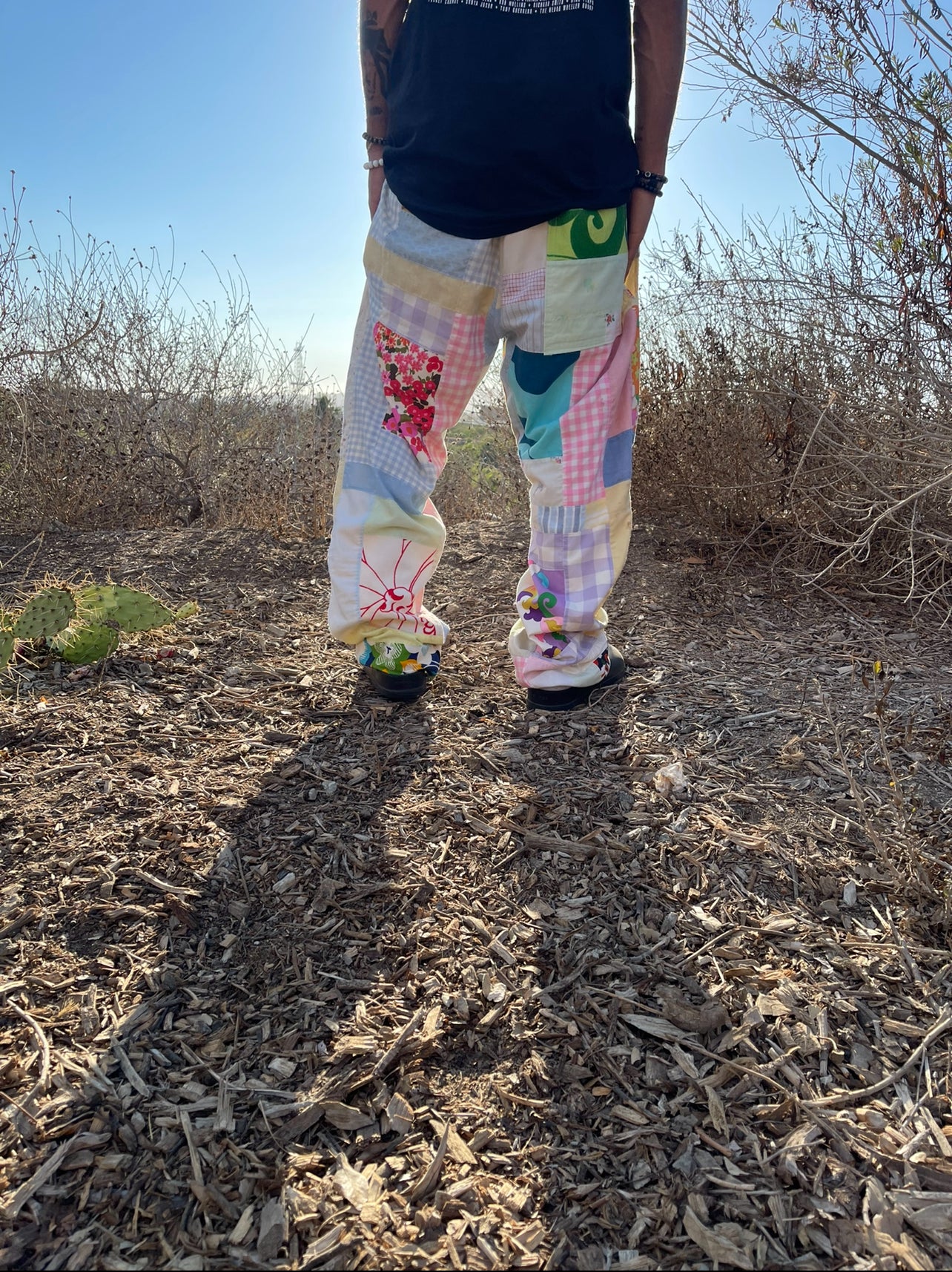 Bluesin’s “Vivid Mixtures” Vintage Patchwork Quilted Pants