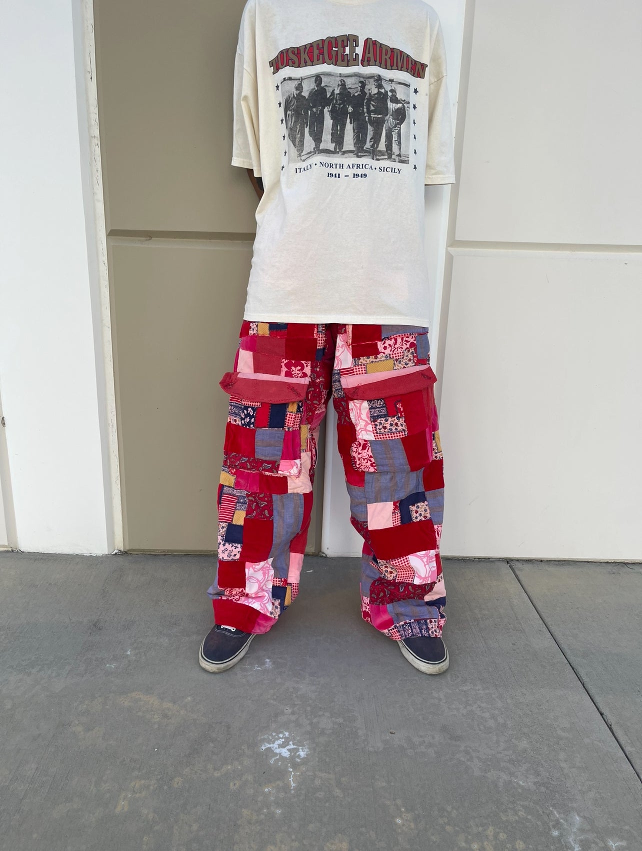 Bluesin’s “Paisley Blossoms” Patchwork Quilted Cargo Pants