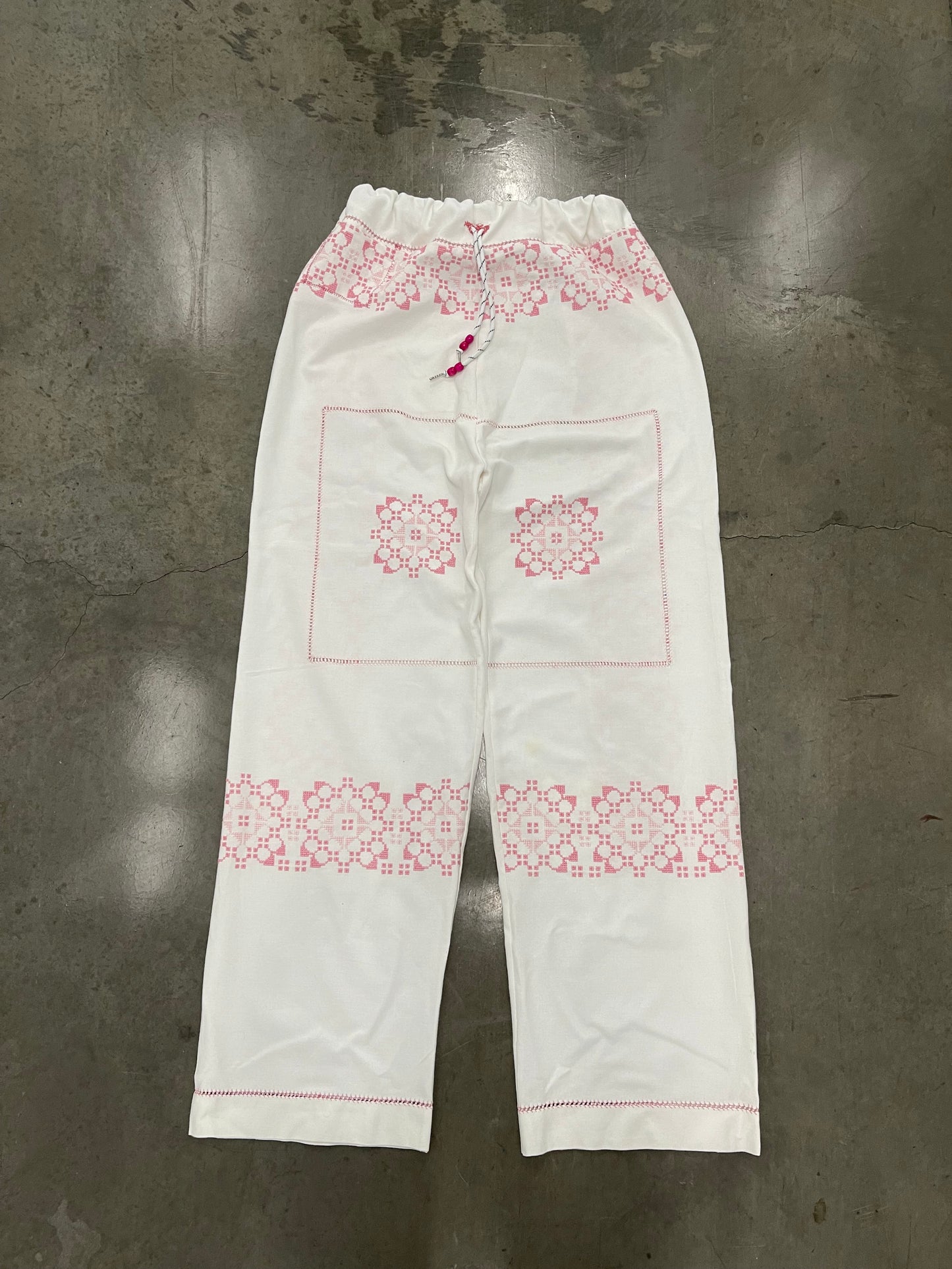 Bluesin’s “Honeysuckle Rose” Vintage Embroidered Stitch Pants