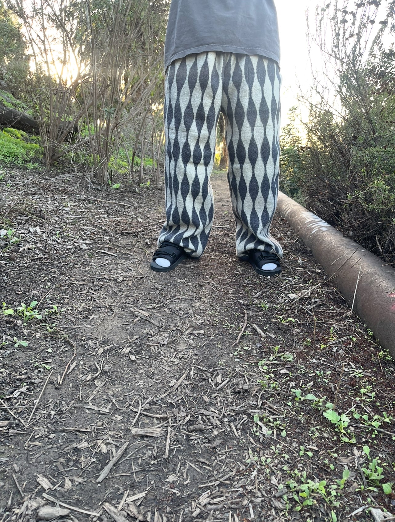 Bluesin’s “Touch Of Grey” Wool Blend Wide Leg Pants