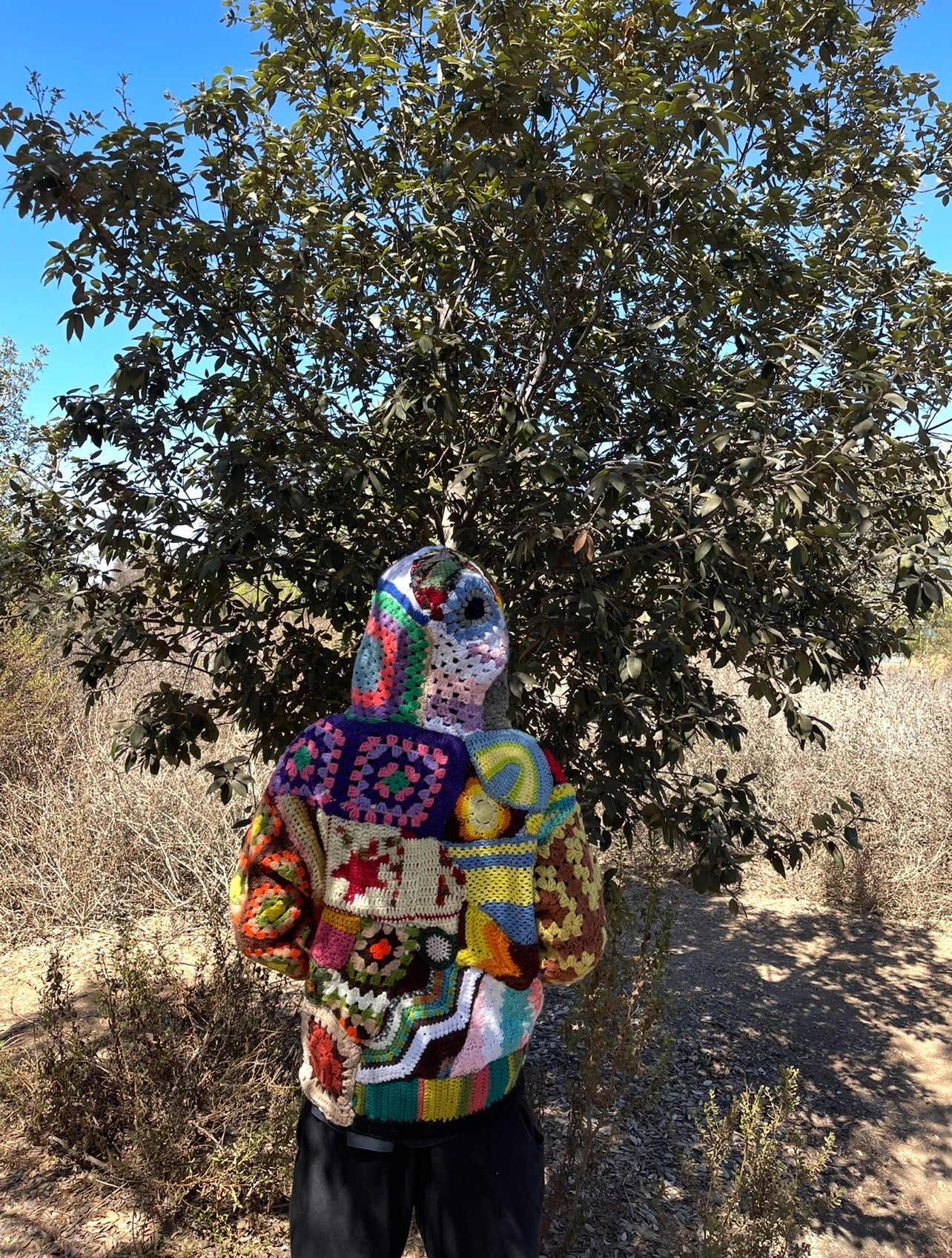 BLUESIN’S “FAR NEARAWAY SOUND” PATCHWORK CROCHET FULL ZIP HOODIE