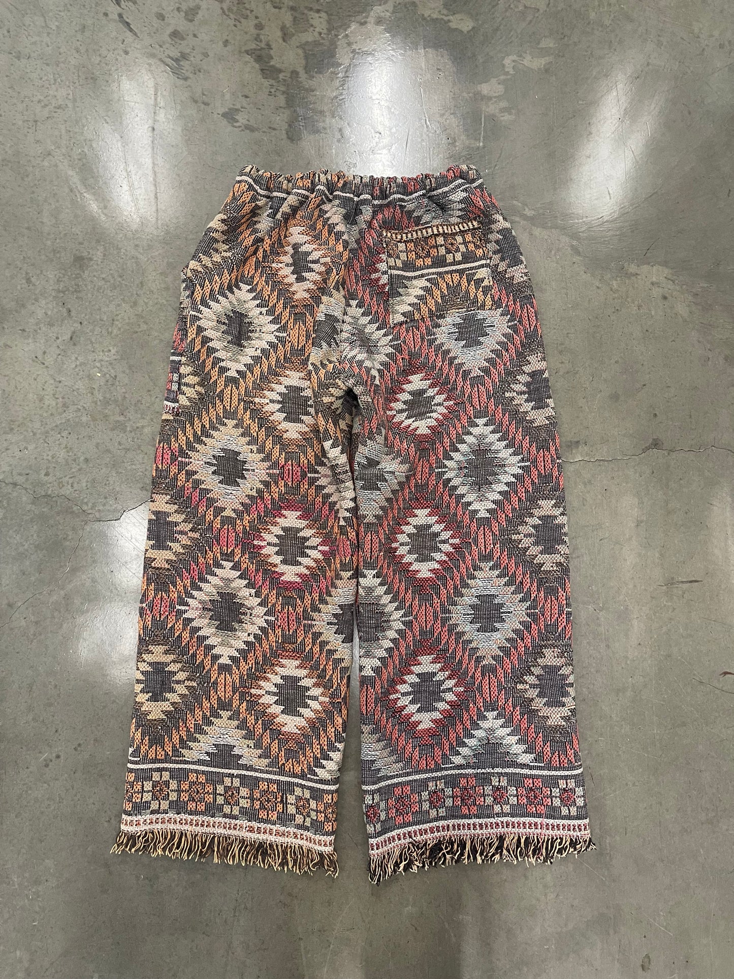 BLUESIN’S “SOUND PATTERNS” SOUUTHWESTERN GEOMETRIC TAPESTRY PANTS