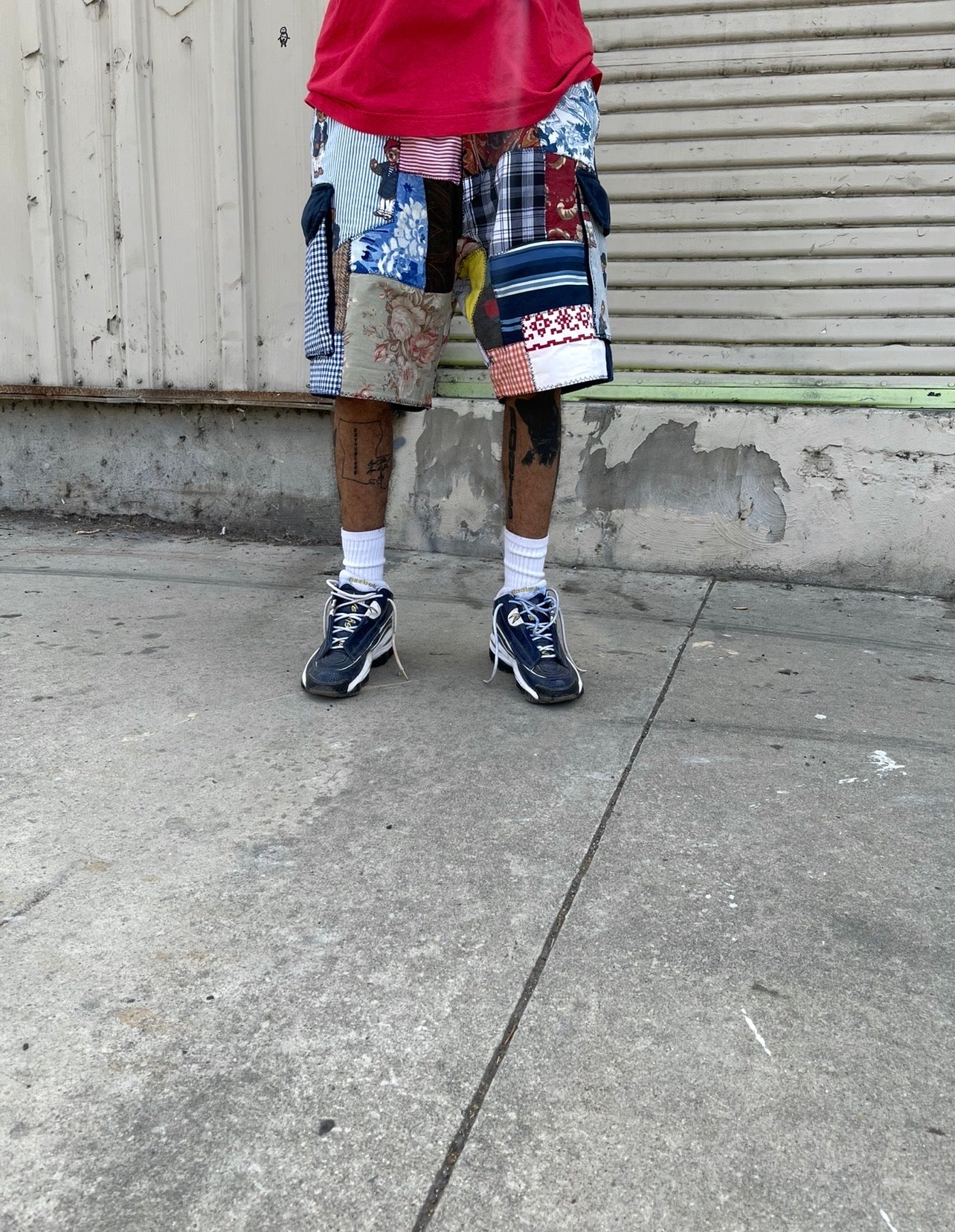 BLUESIN’S “PRL COLLAGE #2” RALPH LAUREN PATCHWORK CARGO SHORTS