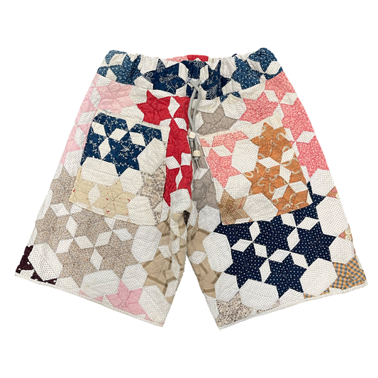 BLUESIN’S “BIG STAR BLUES” VINTAGE QUILT QUILTED SHORTS