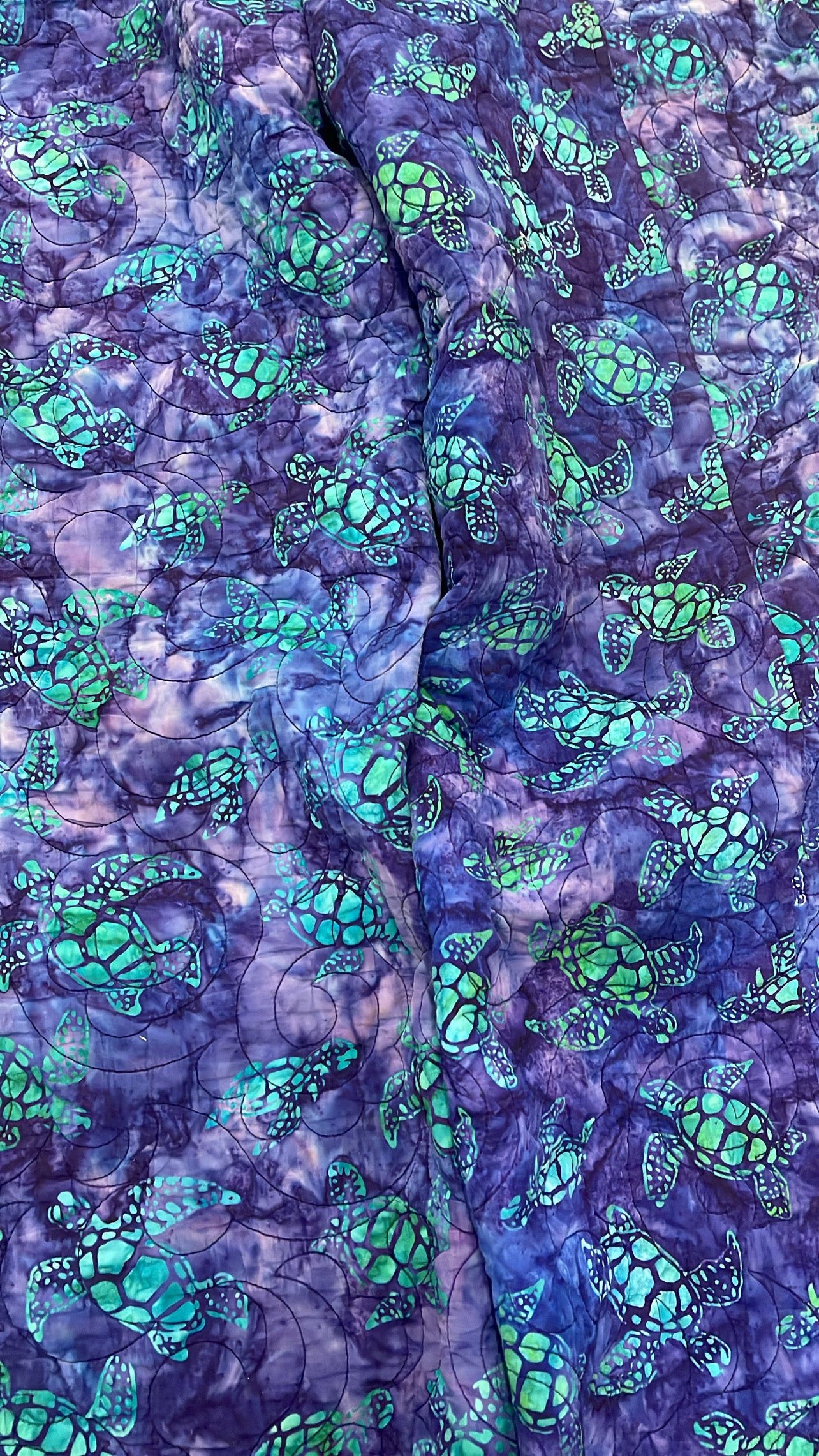 BLUESIN’S “TESTUDINES” VINTAGE QUILTED TURTLE PANTS