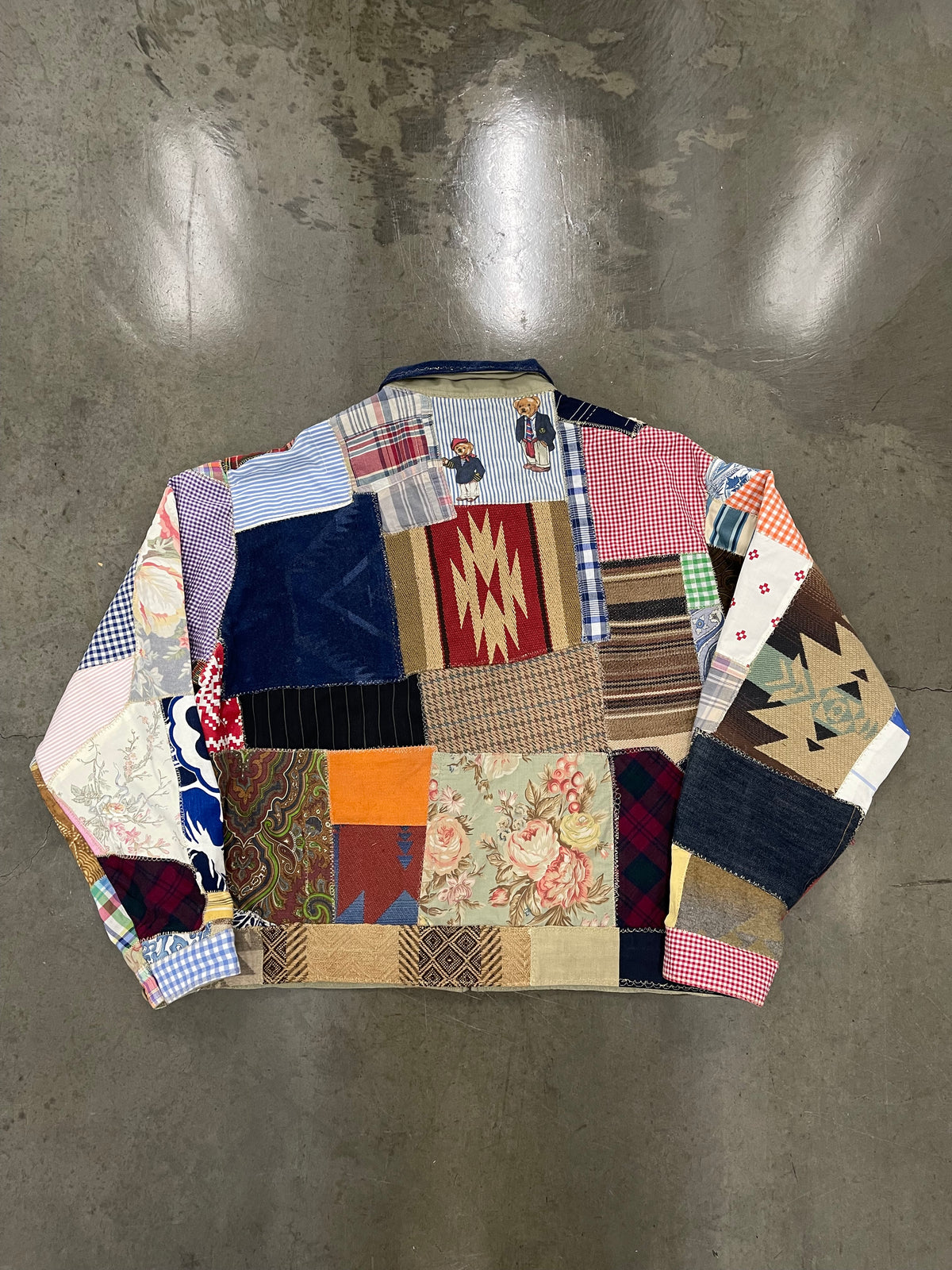 BLUESIN’S “CLASSICAL STORY” POLO RALPH LAUREN PATCHWORK HARRINGTON FULL ZIP JACKET