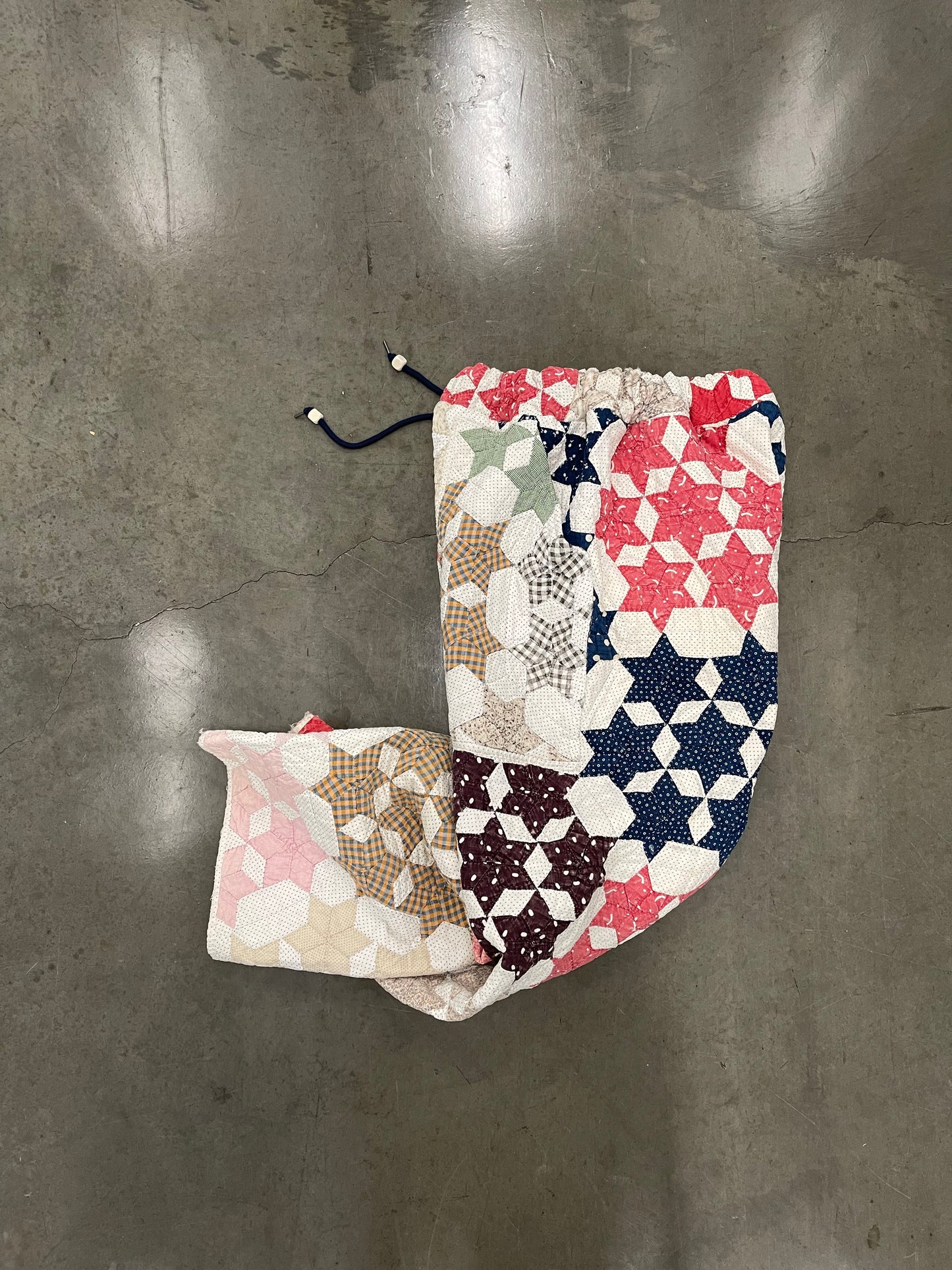 BLUESIN’S “BIG STAR BLUES” VINTAGE QUILT QUILTED PANTS