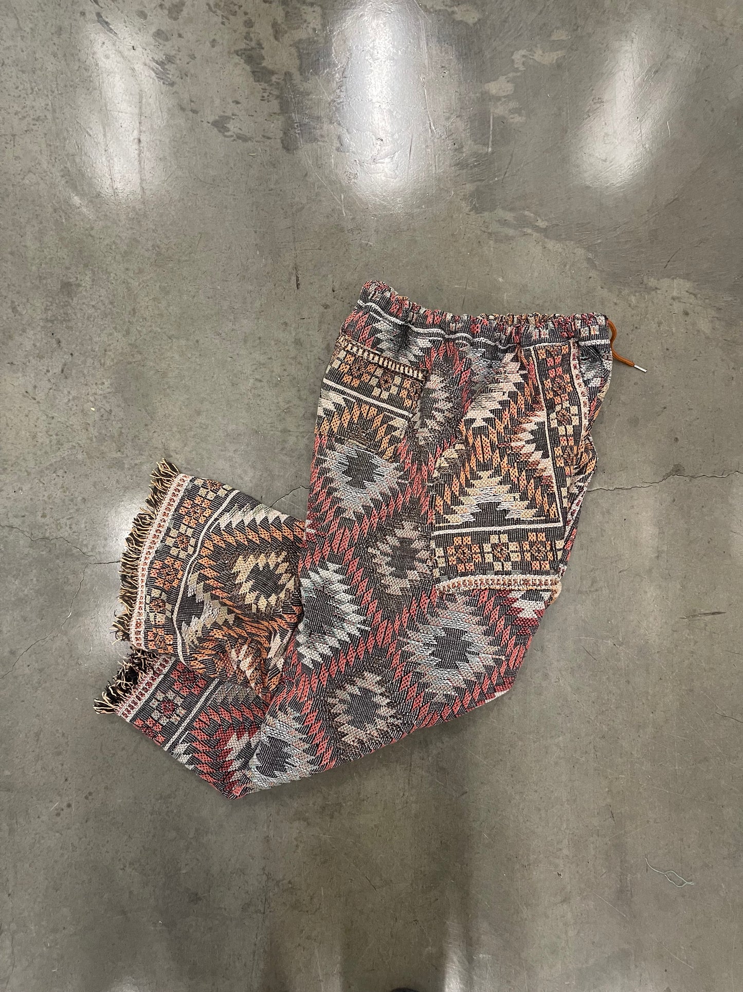 BLUESIN’S “SOUND PATTERNS” SOUUTHWESTERN GEOMETRIC TAPESTRY PANTS