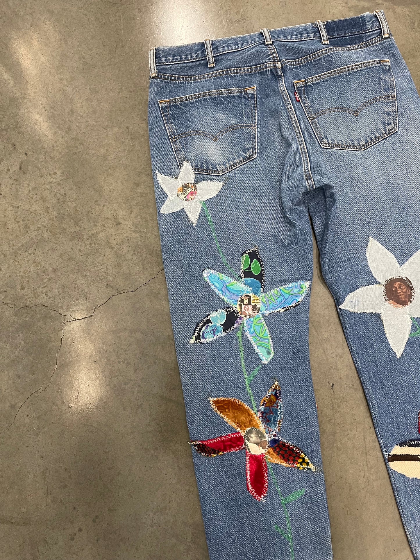 Bluesin’s “Blues Garden” Reworked Patchwork Denim Jeans