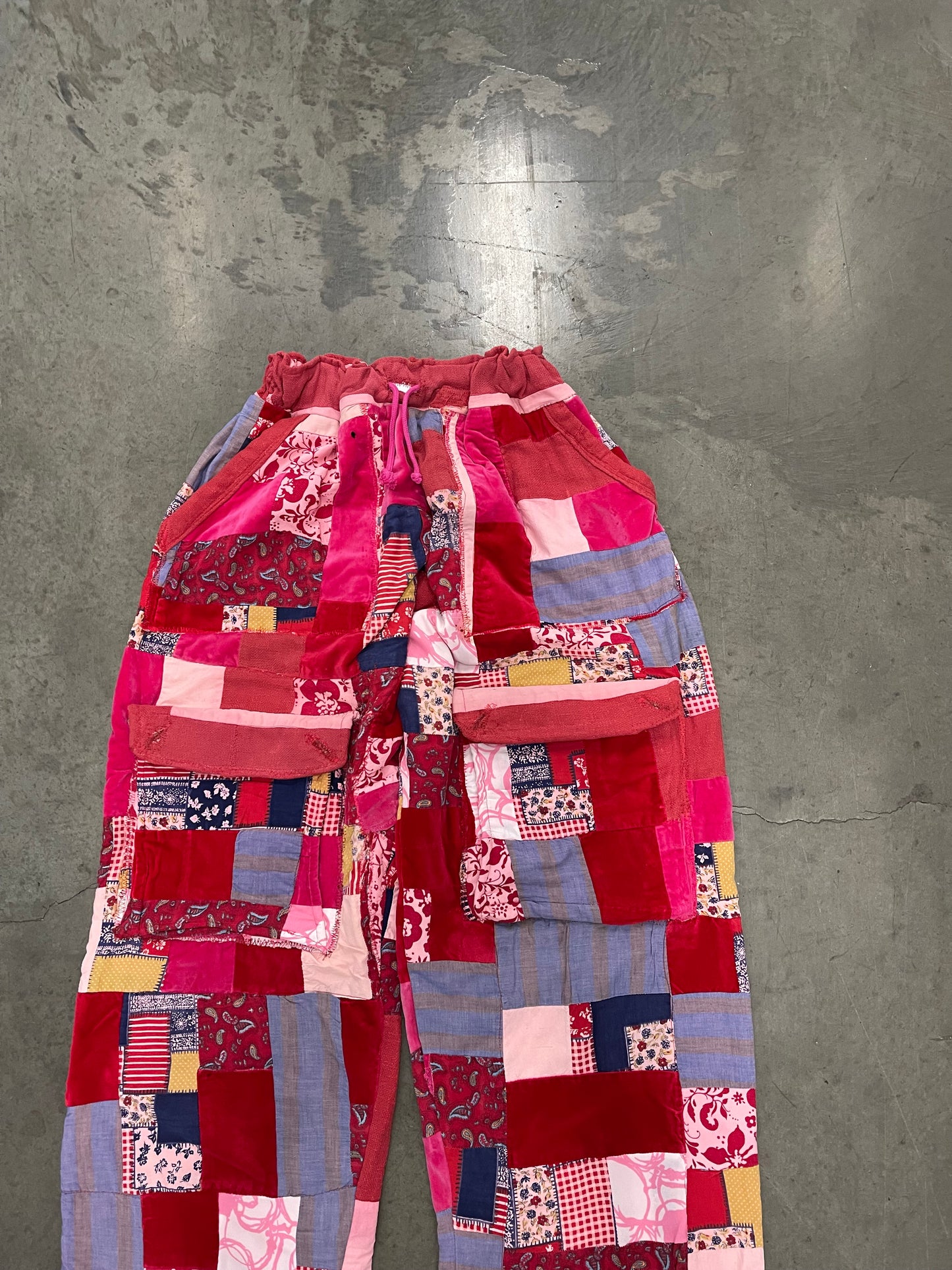 Bluesin’s “Paisley Blossoms” Patchwork Quilted Cargo Pants