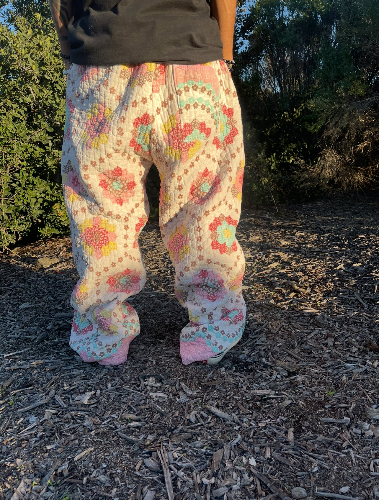 Bluesin’s “Blossoming Florets” Quilted Vintage Pants