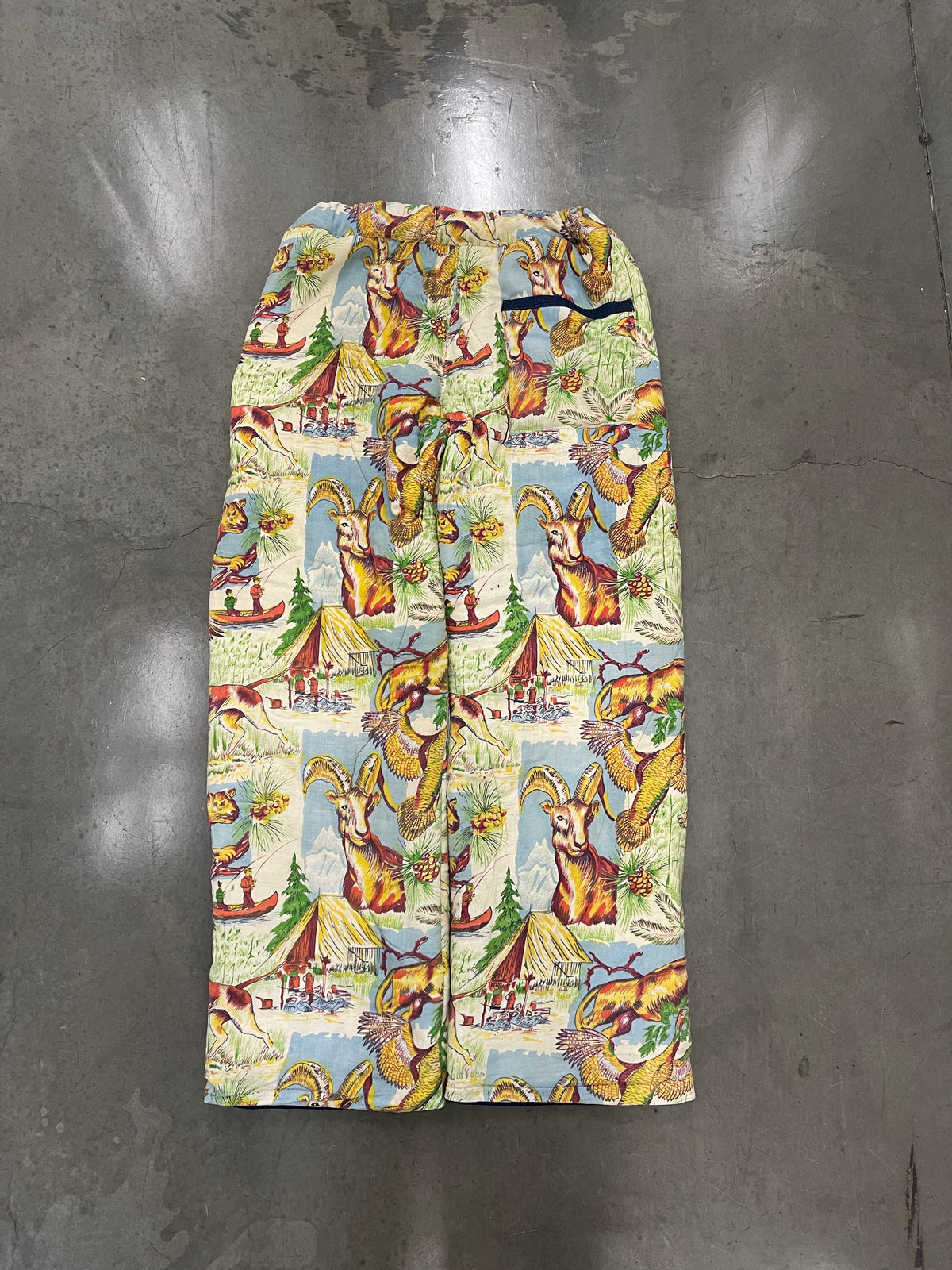 BLUESIN’S “RESEMBLING WILDLIFE” VINTAGE QUILTED PANTS
