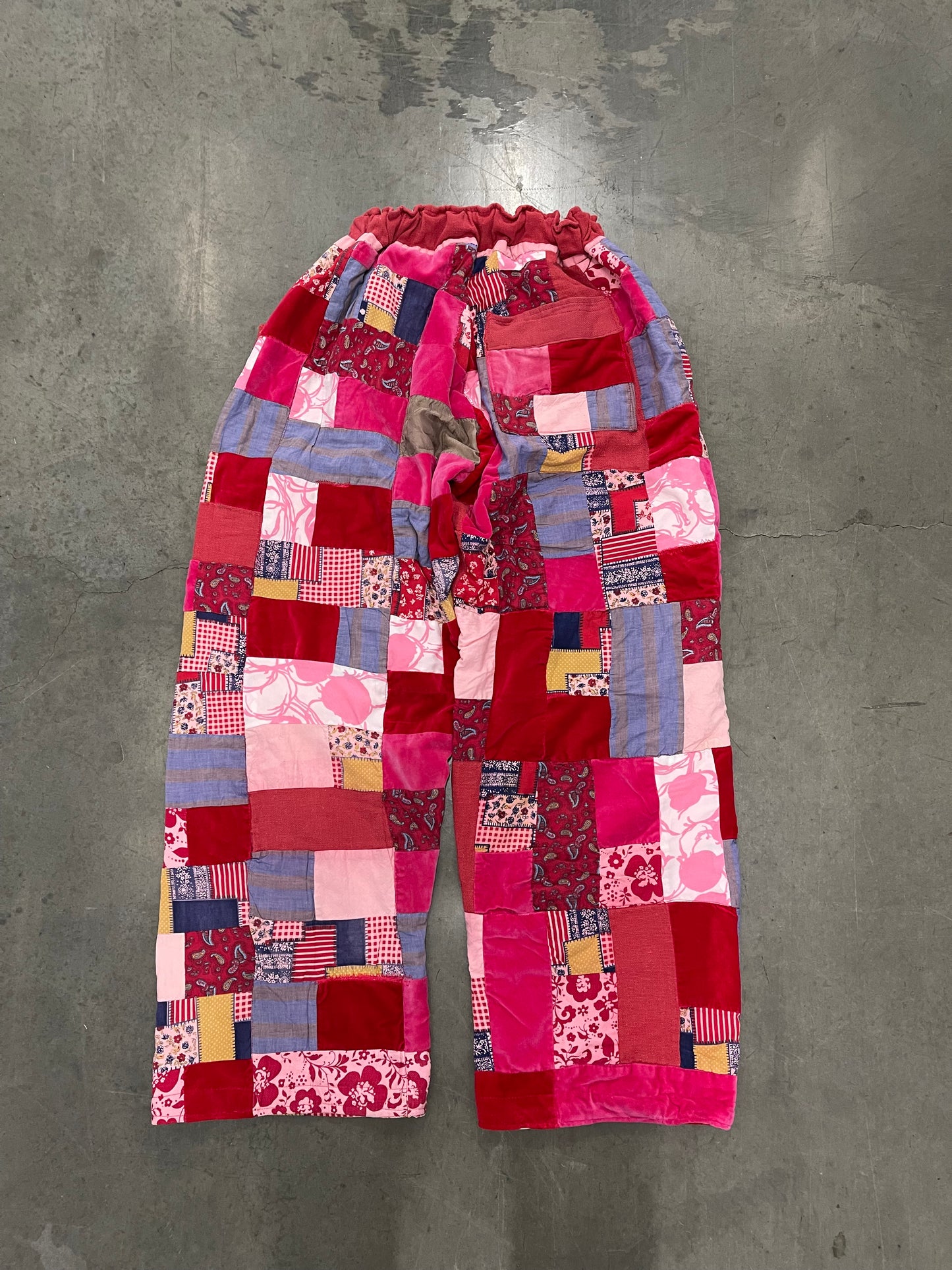 Bluesin’s “Paisley Blossoms” Patchwork Quilted Cargo Pants