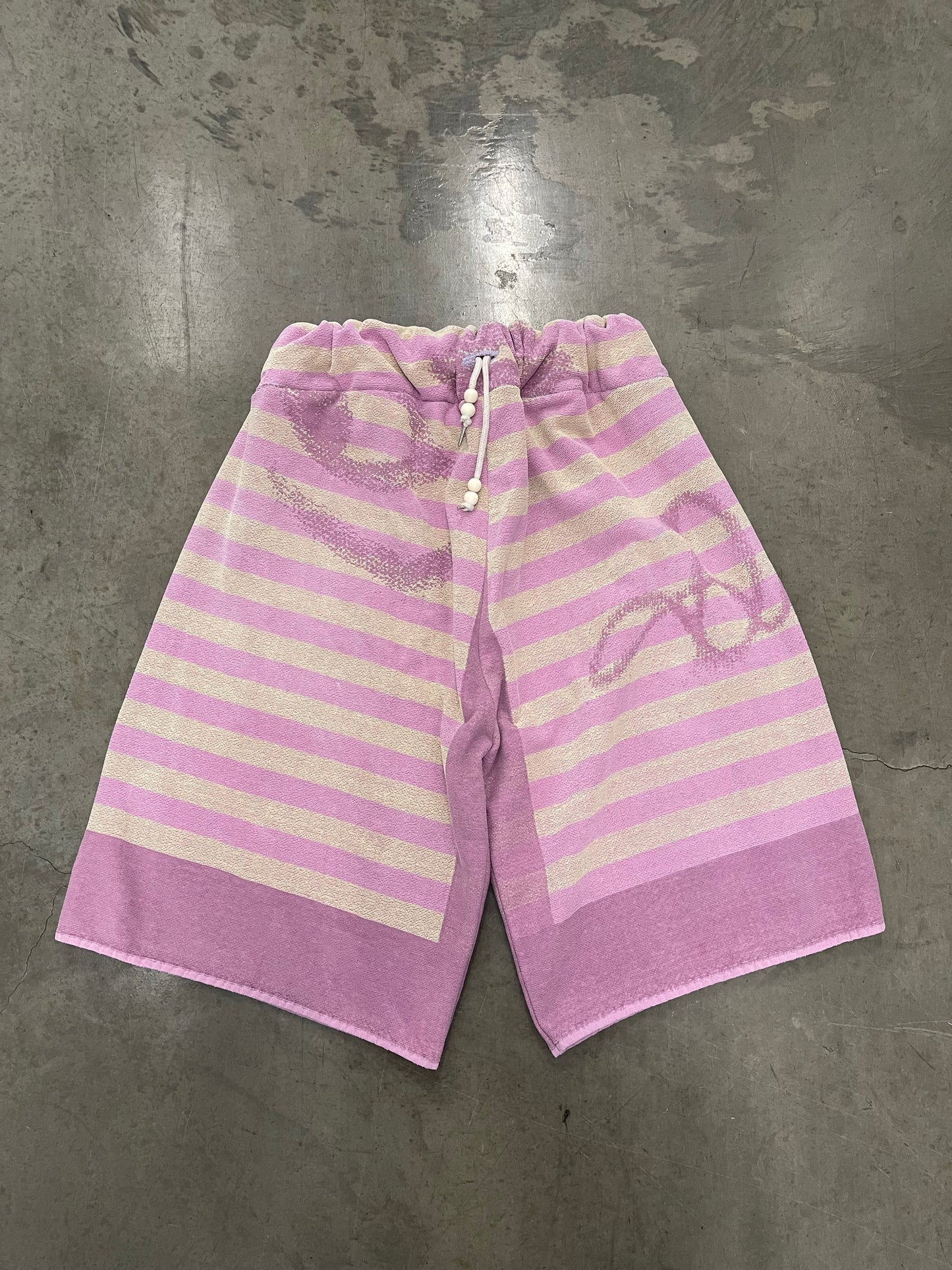 BLUESIN’S “JUMPING LINES” DIESEL STRIPED TOWEL SHORTS
