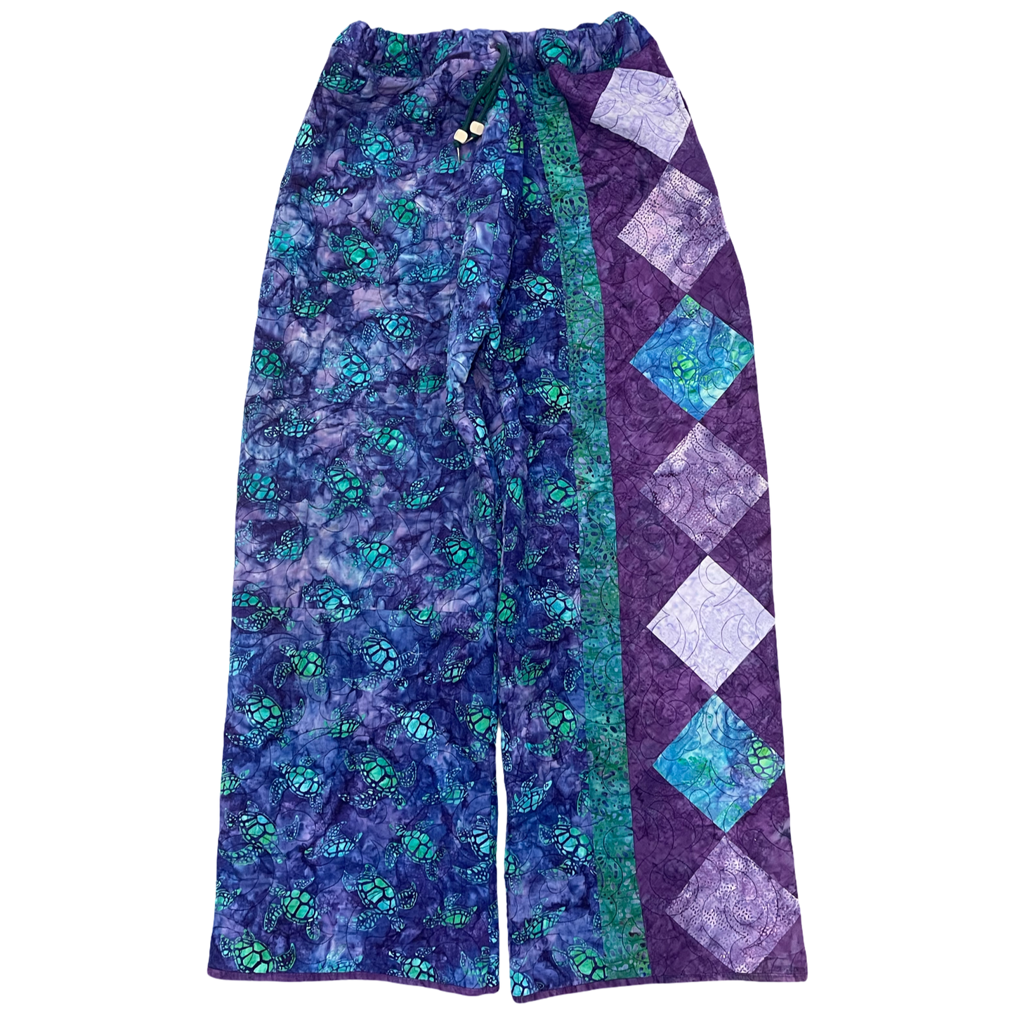 BLUESIN’S “TESTUDINES” VINTAGE QUILTED TURTLE PANTS