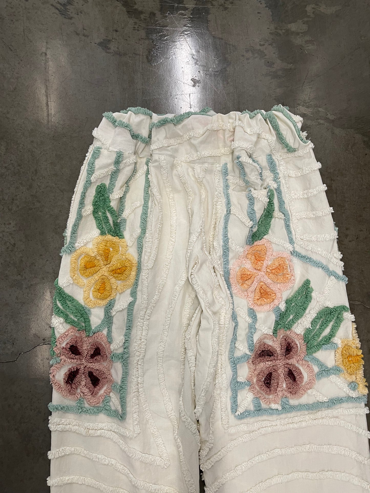 Bluesin’s “Ravishing Blooms” Vintage Chenille 3D Floral Pants