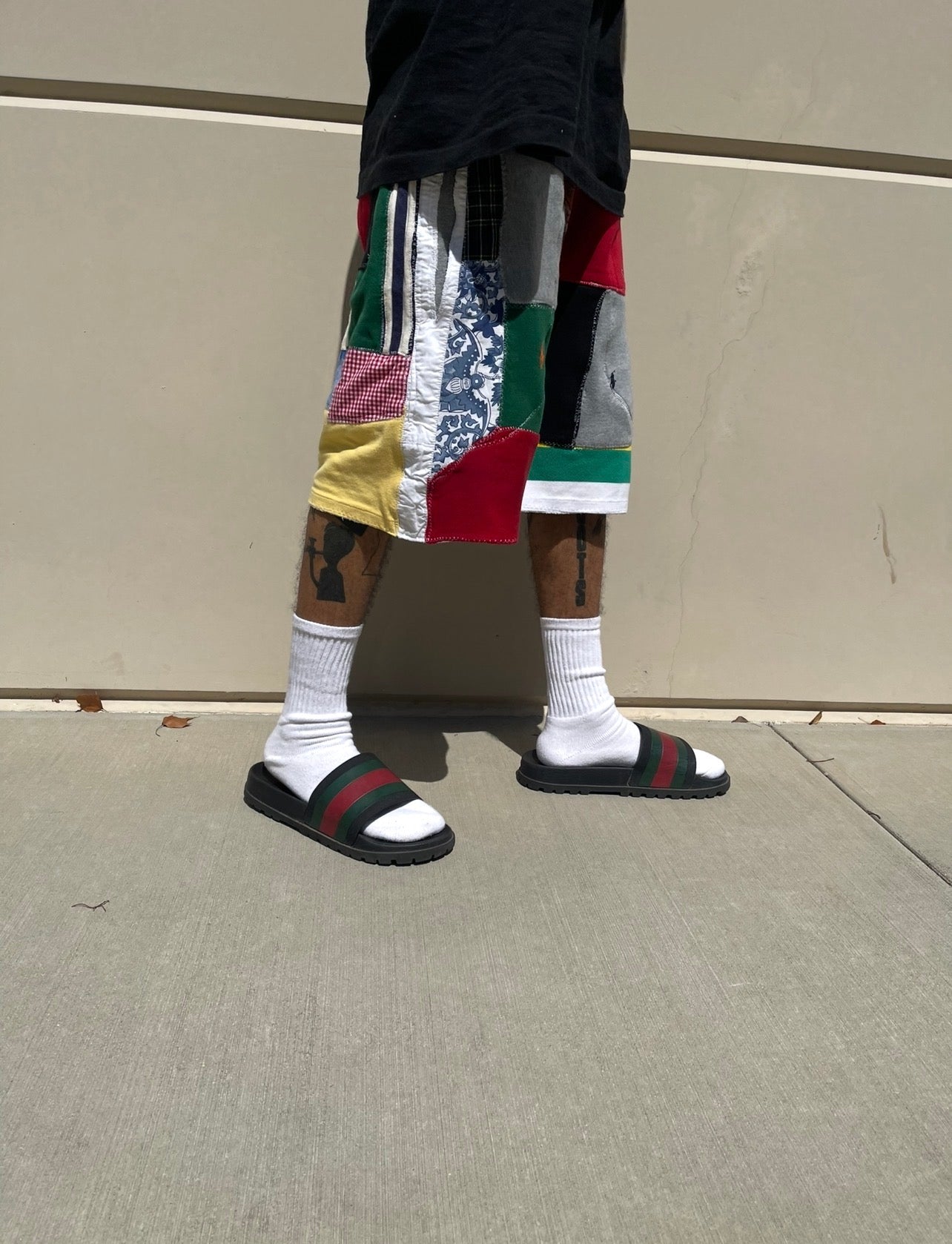 BLUESIN’S “PRL JUMBLE” POLO RALPH LAUREN PATCHWORK SWEAT SHORTS