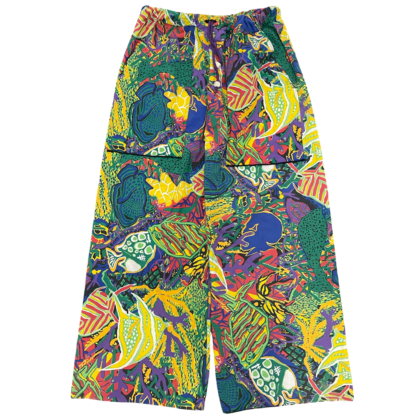 BLUESIN’S “TROPIKEE” TROPICAL FISH REEF VINTAGE ABSTRACT PANTS