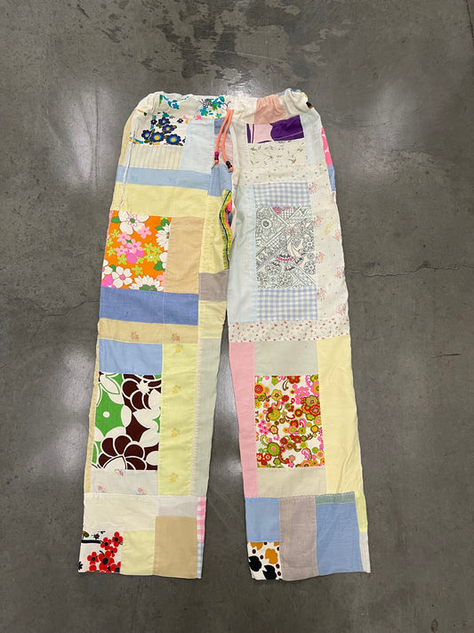 Bluesin’s “Vivid Mixtures” Vintage Patchwork Quilted Pants