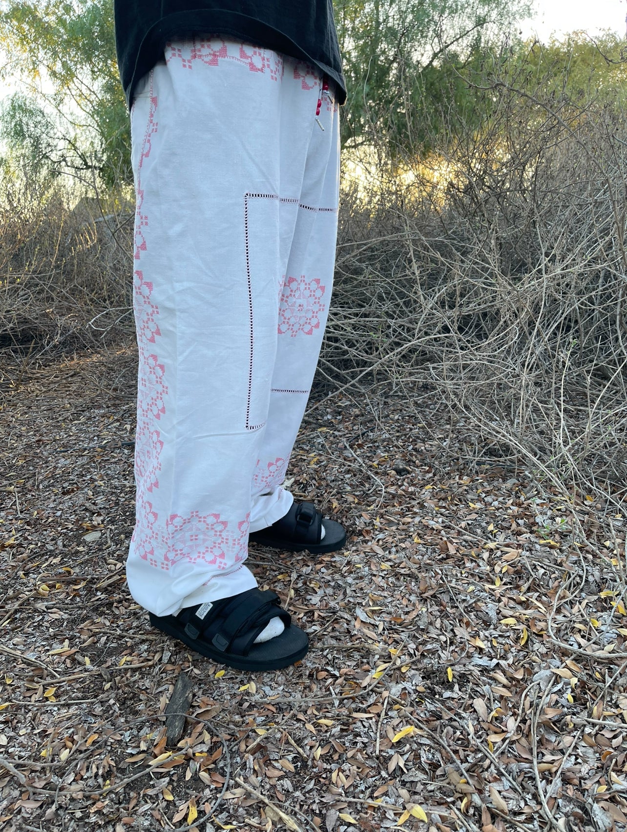 Bluesin’s “Honeysuckle Rose” Vintage Embroidered Stitch Pants