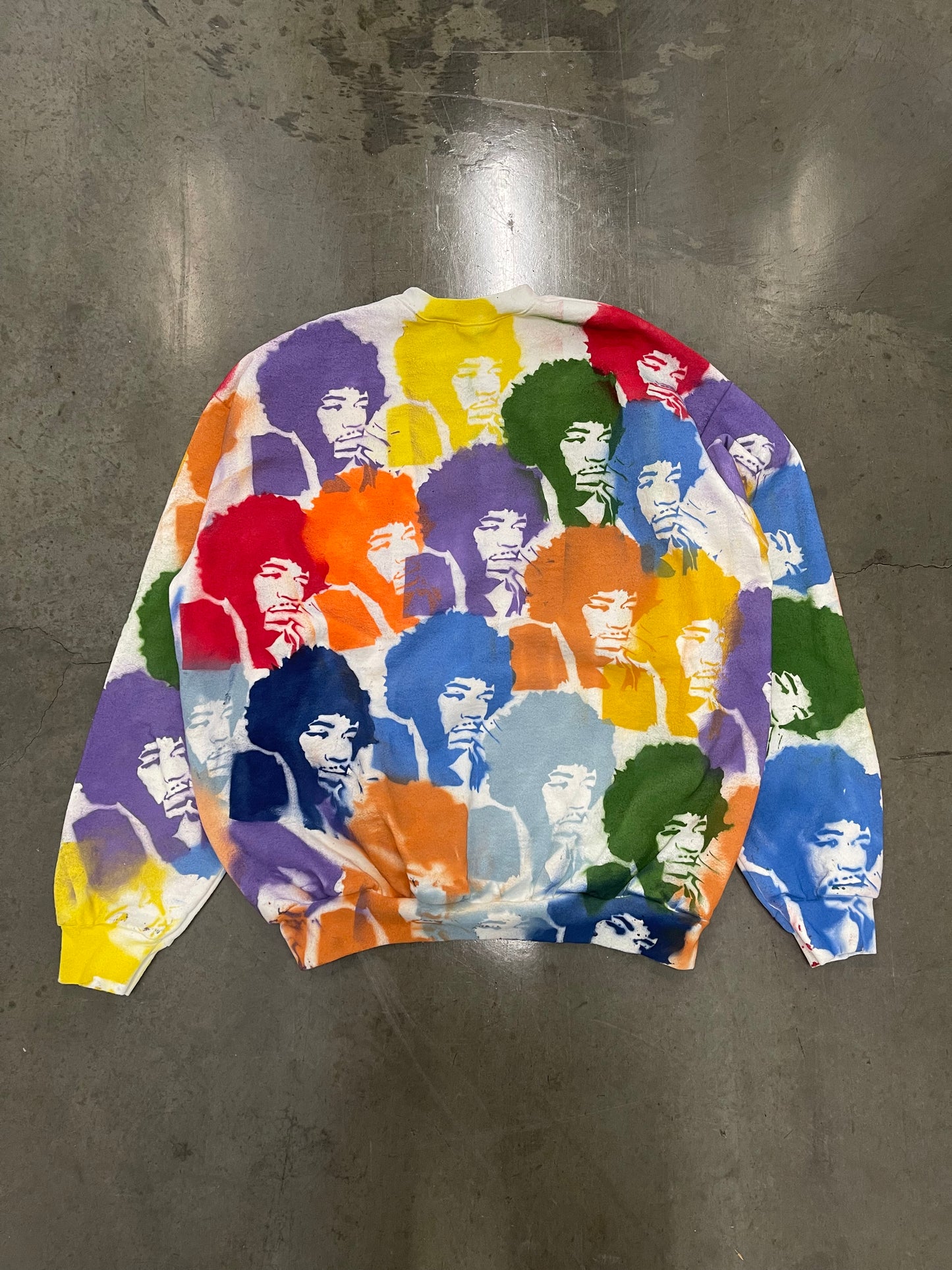 Bluesin’s “Look Over Yonder” Jimi Hendrix Painted Pullover Crewneck Sweatshirt