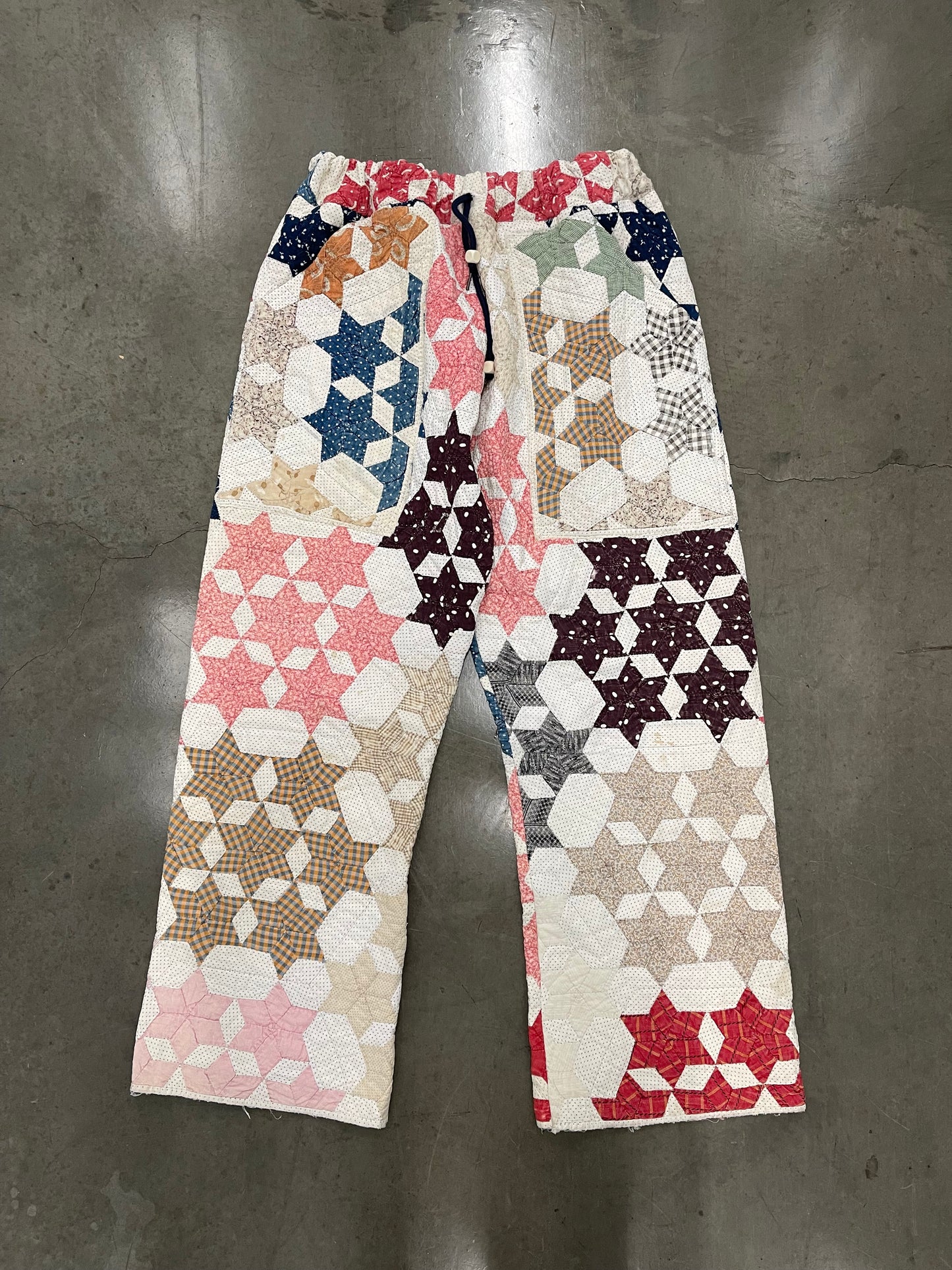 BLUESIN’S “BIG STAR BLUES” VINTAGE QUILT QUILTED PANTS