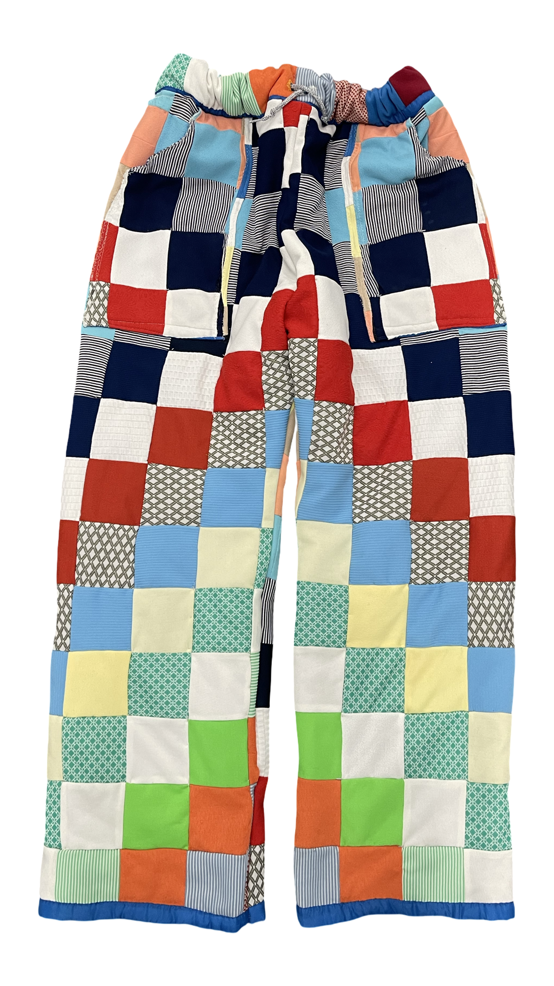 BLUESIN’S “UP N’ AT IT” VINTAGE POLYESTER SQUARE KNIT QUILT PANTS