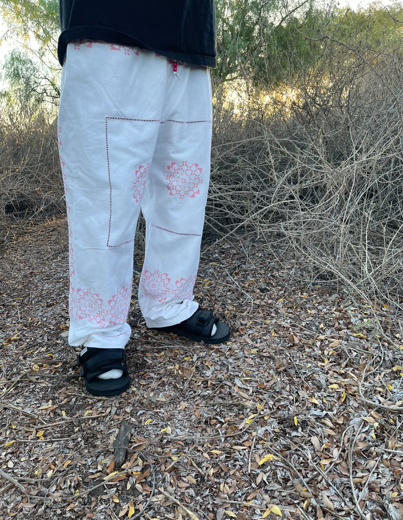 Bluesin’s “Honeysuckle Rose” Vintage Embroidered Stitch Pants