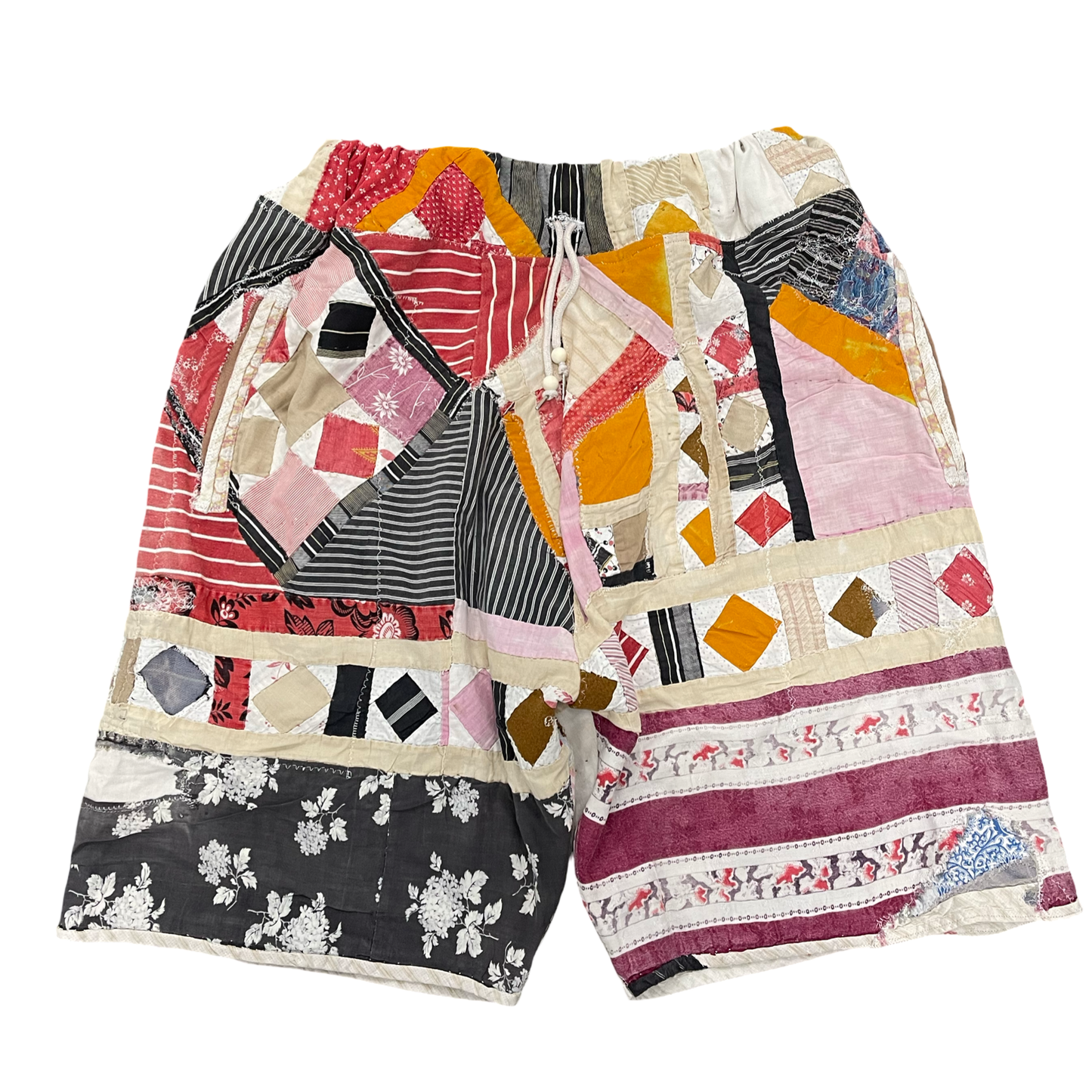 BLUESIN’S “SENTIMENTAL MOOD” VINTAGE QUILTED TATTERED SHORTS