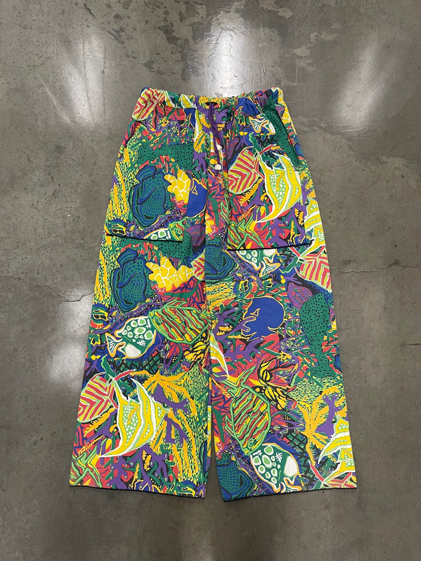 BLUESIN’S “TROPIKEE” TROPICAL FISH REEF VINTAGE ABSTRACT PANTS