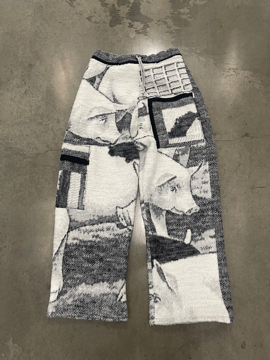 Bluesin’s “Suidae” Pig Pile Fleece Cargo Cozy Pants