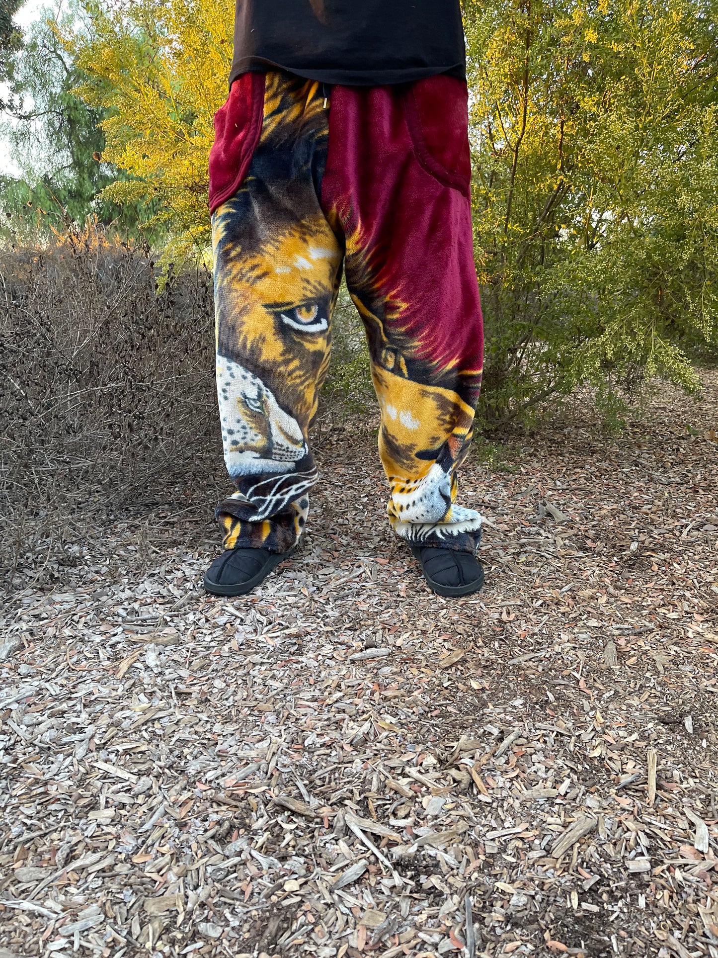 Bluesin’s “In The Wild” Lion Pile Fleece Cozy Pants