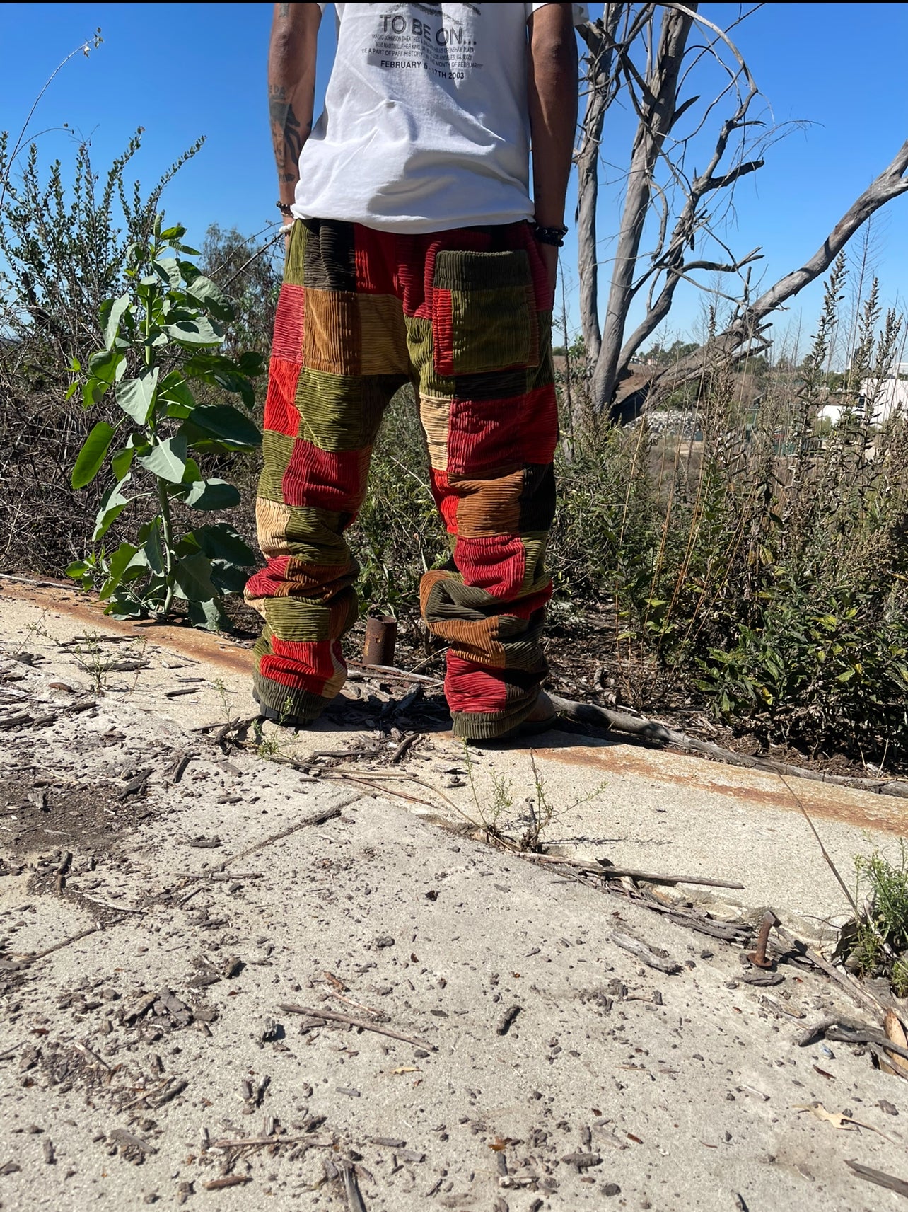 Bluesin’s “Cord’s Line Blues” Patchwork Corduroy Pants