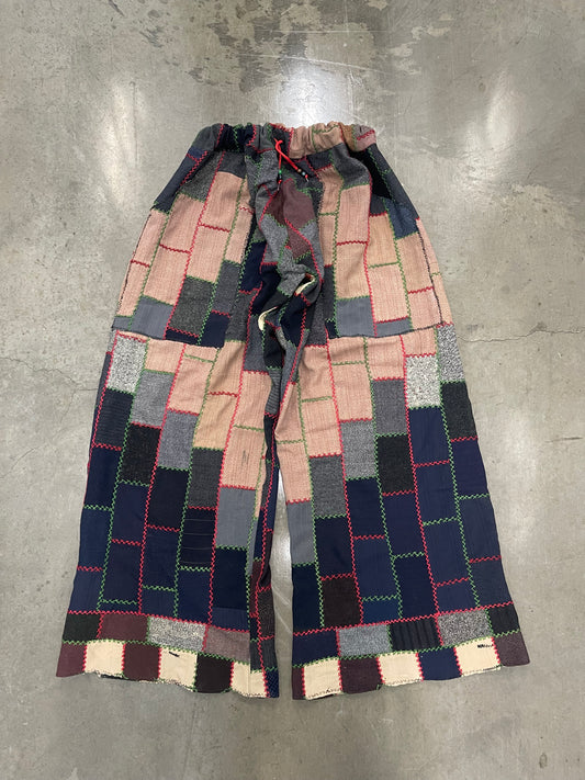 Bluesin’s “The Roof Blues” Wool Patchwork Vintage Wide Leg Pants