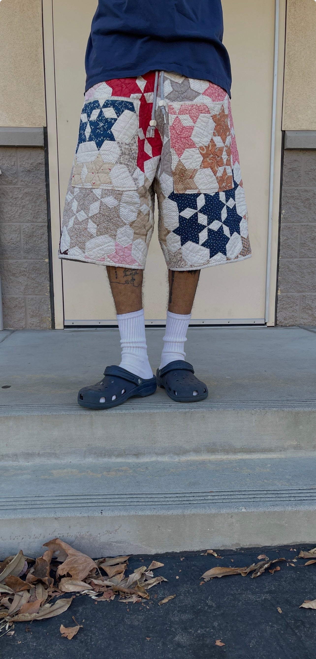 BLUESIN’S “BIG STAR BLUES” VINTAGE QUILT QUILTED SHORTS