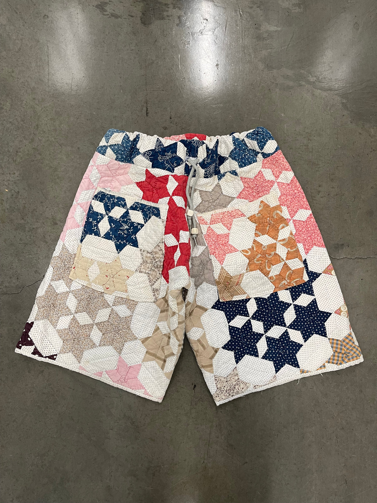 BLUESIN’S “BIG STAR BLUES” VINTAGE QUILT QUILTED SHORTS