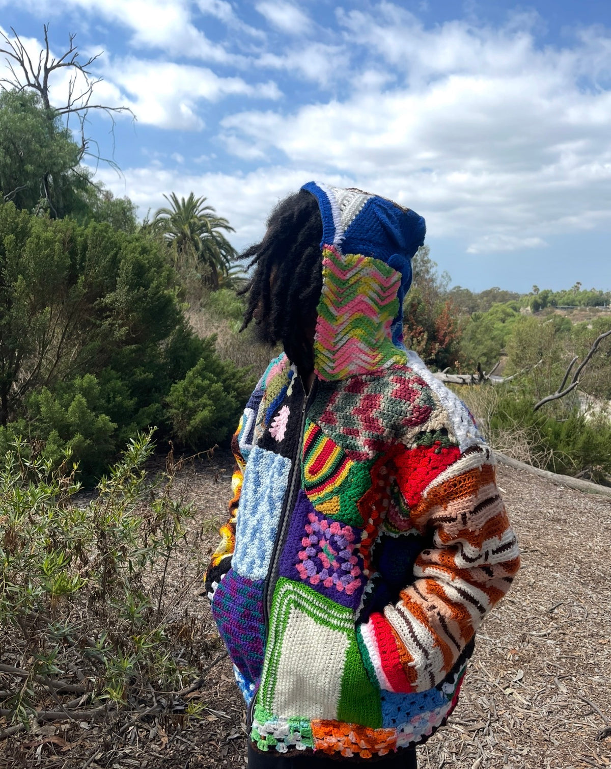 BLUESIN’S “ATOMIC ORCHESTRA” CROCHET PATCHWORK HEAVYWEIGHT HOODIE