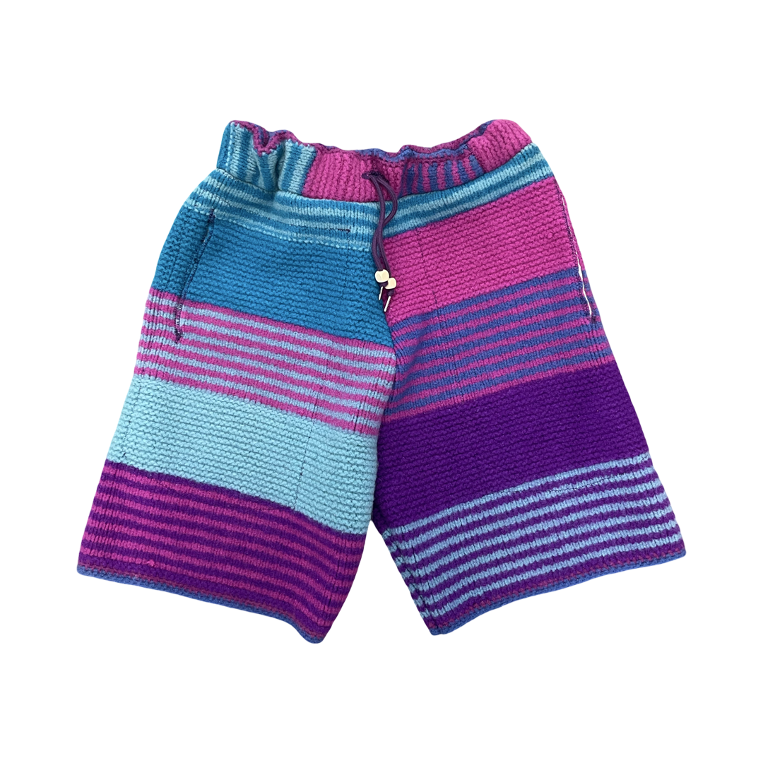 BLUESIN’S “LINES SOUNDING” CHUNKY KNIT CROCHET SHORTS