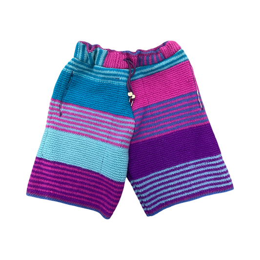 BLUESIN’S “LINES SOUNDING” CHUNKY KNIT CROCHET SHORTS