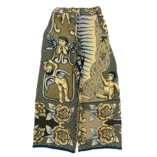 BLUESIN “MYTHOLOGICAL” CHERUB ANGEL VINTAGE TAPESTRY PANTS