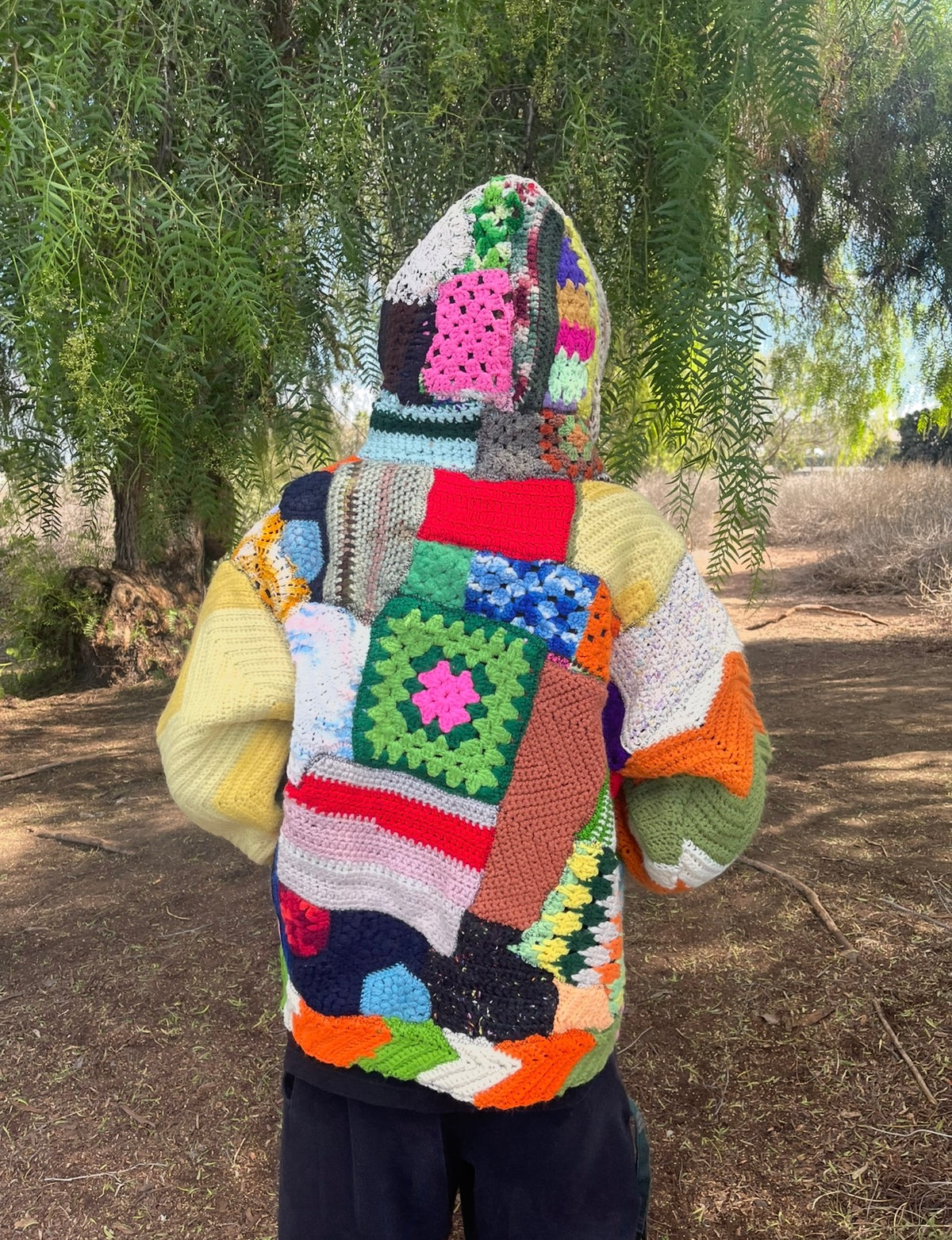 BLUESIN’S BLUES NOTE CLASSICS” PATCHWORK CROCHET FULL ZIP HOODIE