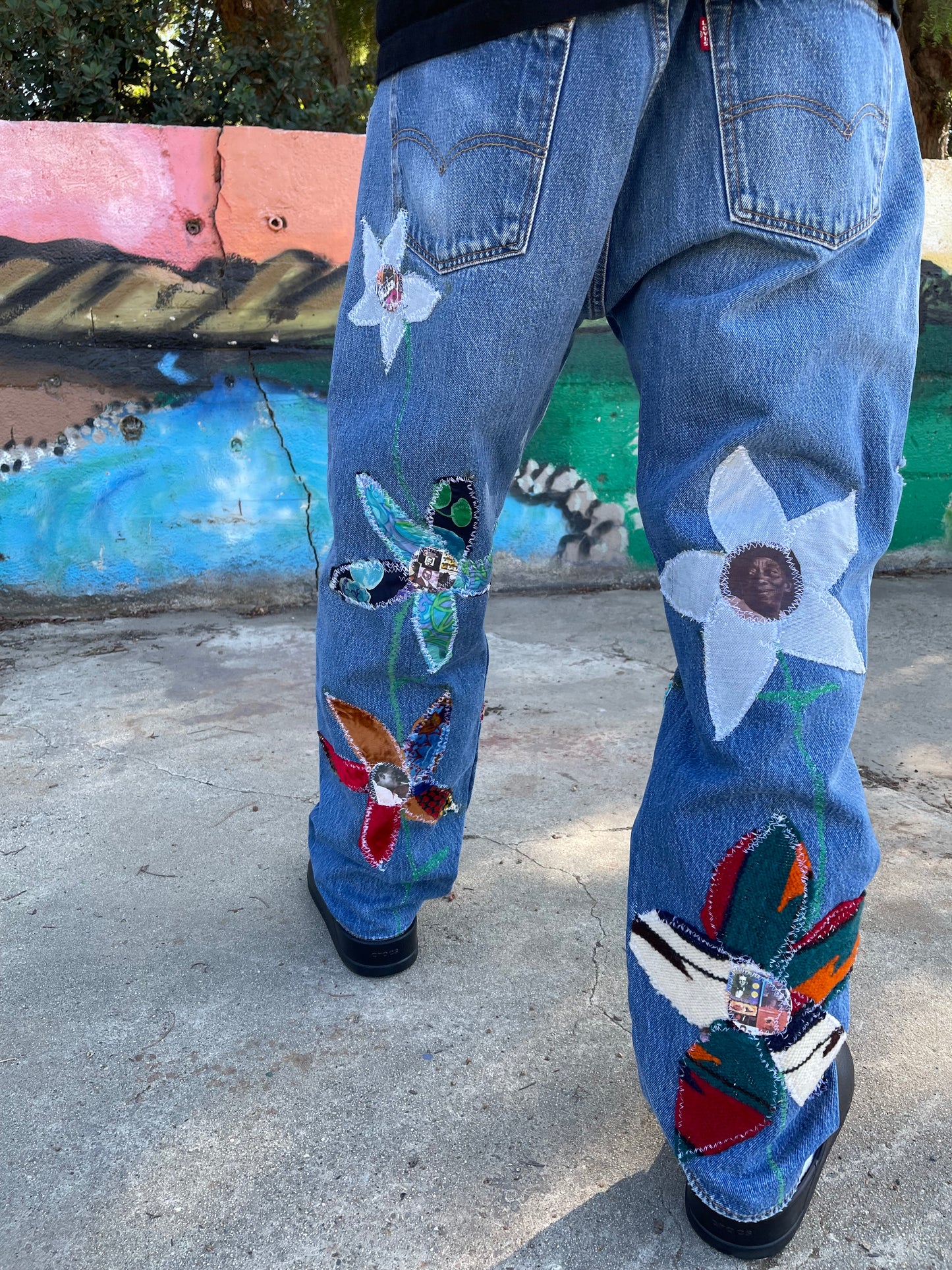 Bluesin’s “Blues Garden” Reworked Patchwork Denim Jeans