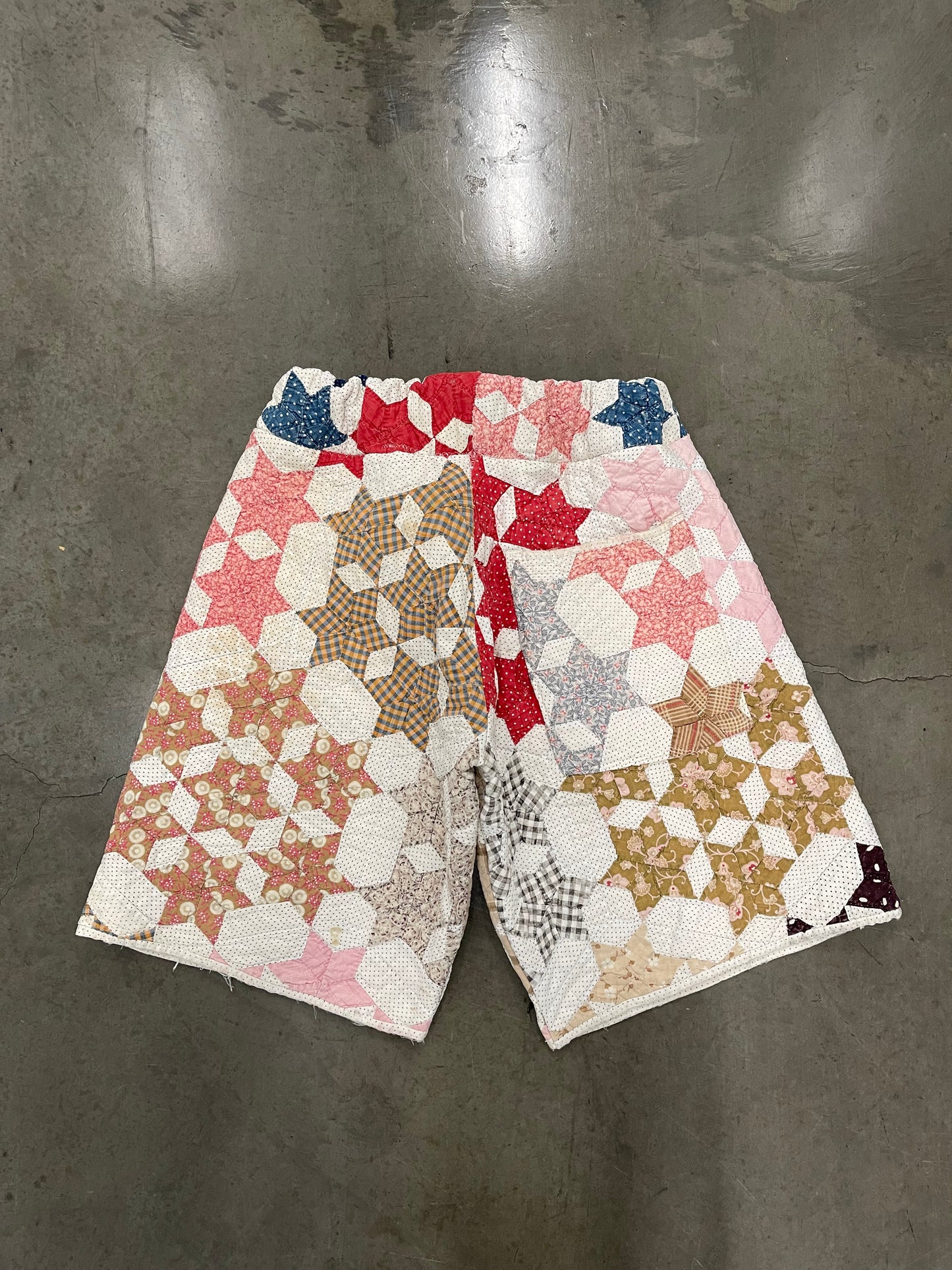 BLUESIN’S “BIG STAR BLUES” VINTAGE QUILT QUILTED SHORTS