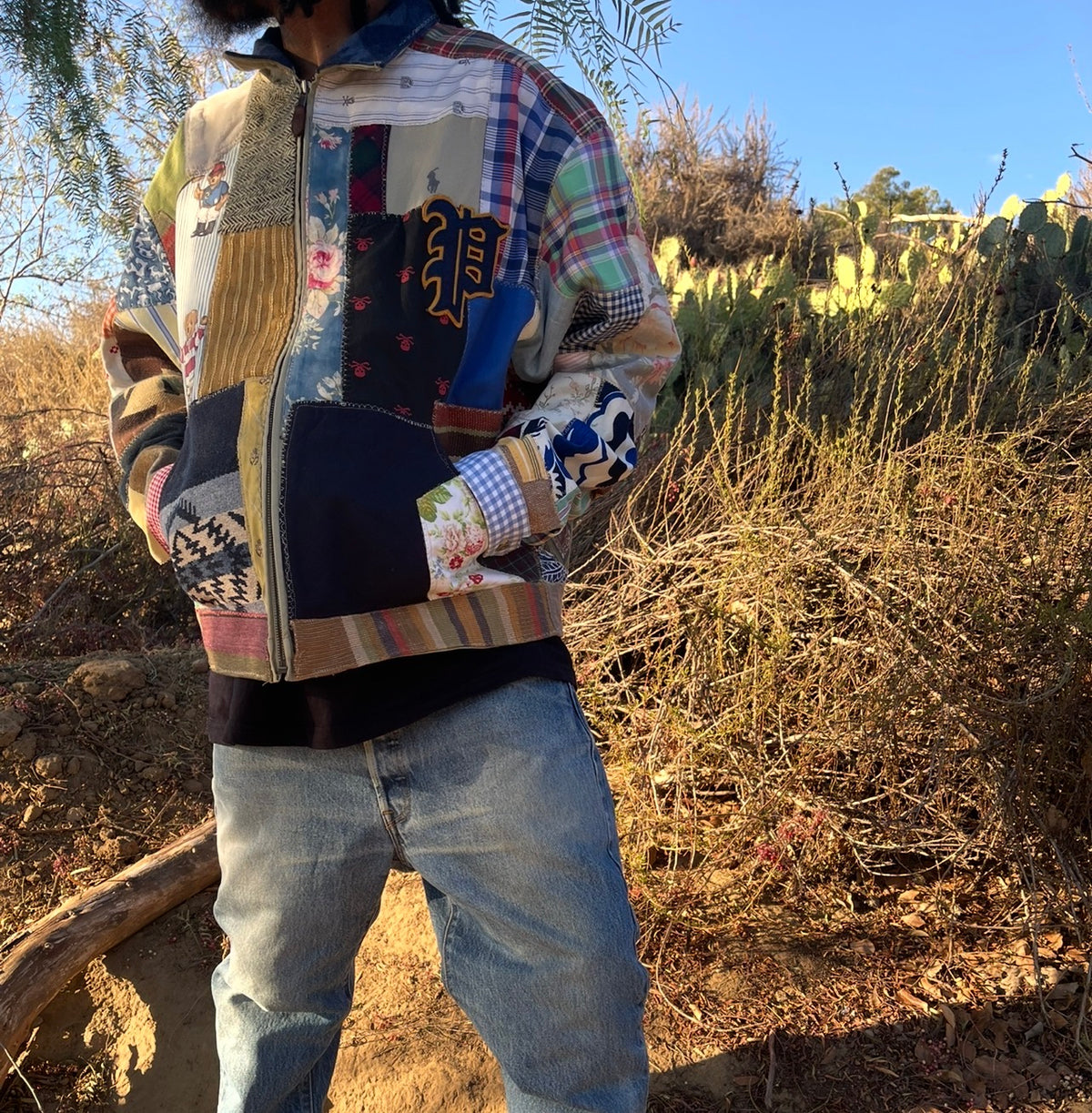 BLUESIN’S “CLASSICAL STORY” POLO RALPH LAUREN PATCHWORK HARRINGTON FULL ZIP JACKET