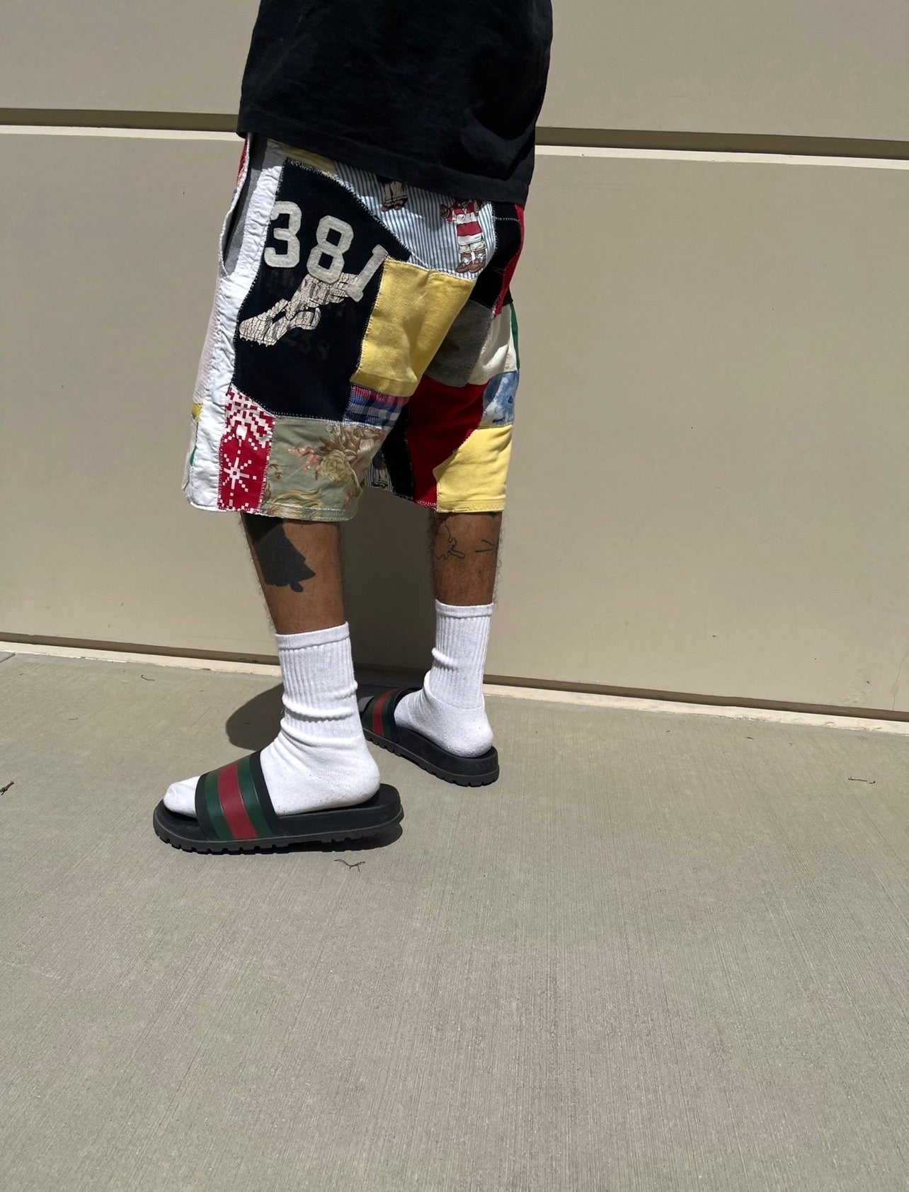 BLUESIN’S “PRL JUMBLE” POLO RALPH LAUREN PATCHWORK SWEAT SHORTS