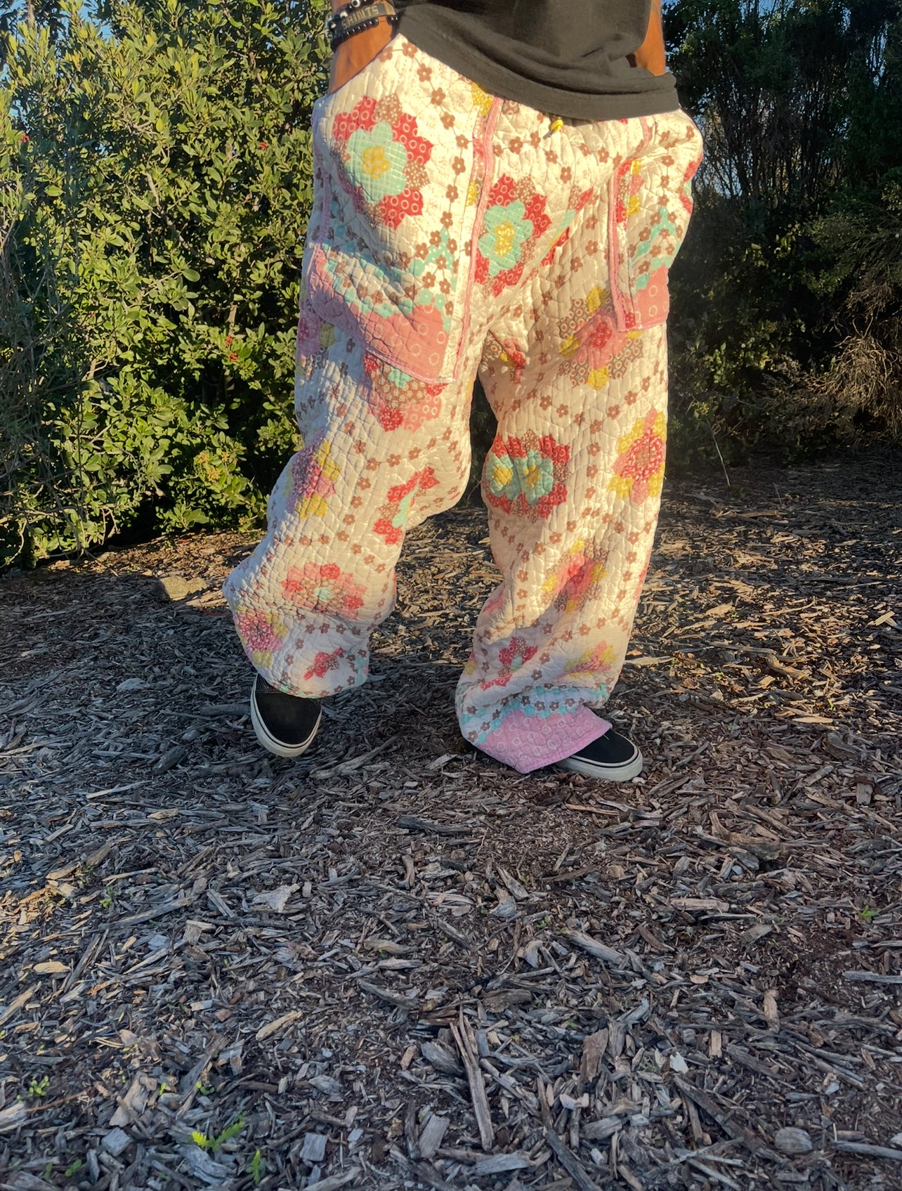 Bluesin’s “Blossoming Florets” Quilted Vintage Pants