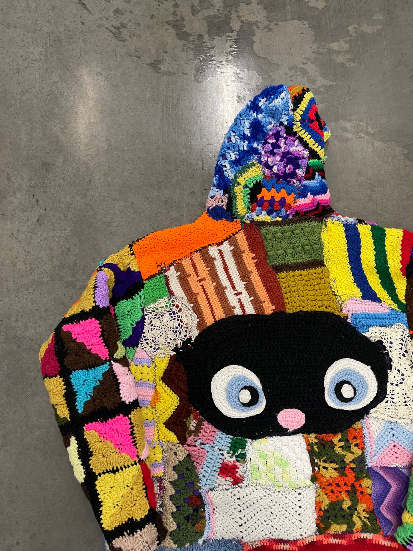 Bluesin’s “Unsorted Sights” Patchwork Chunky Crochet Hoodie